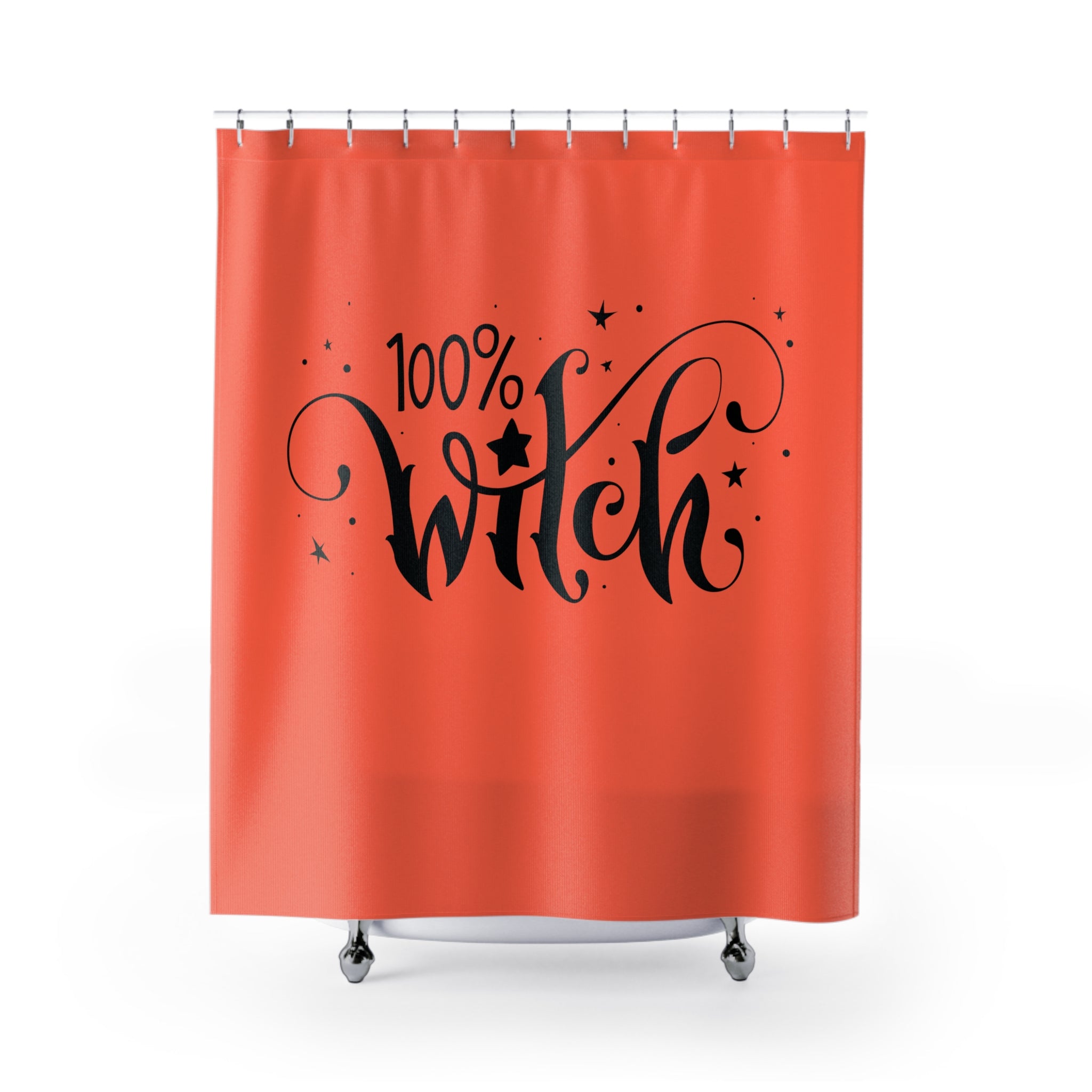 100% Witch Shower Curtain | Halloween Decor, Witchy Bathroom, Spooky Shower, Gift for Witches, Boho Home Accents