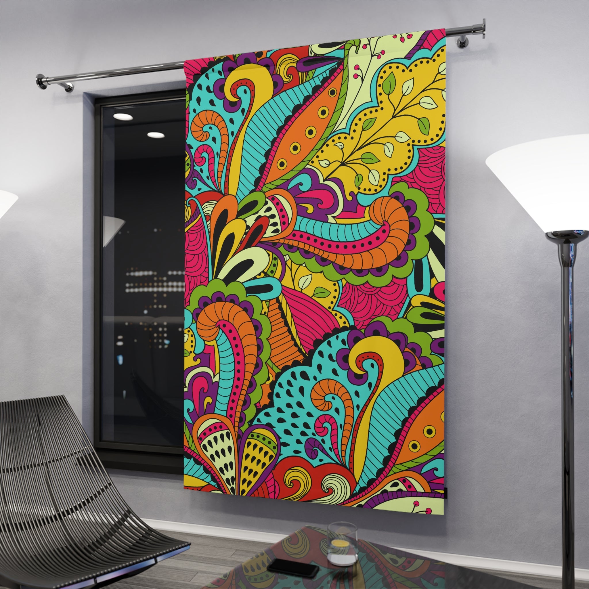 Spiral Pile Pattern Blackout Window Curtain