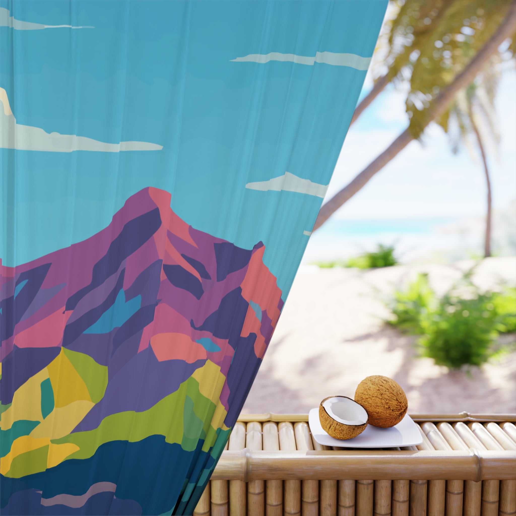 Colorados Home Colorful Mountain Love Blackout Window Curtain