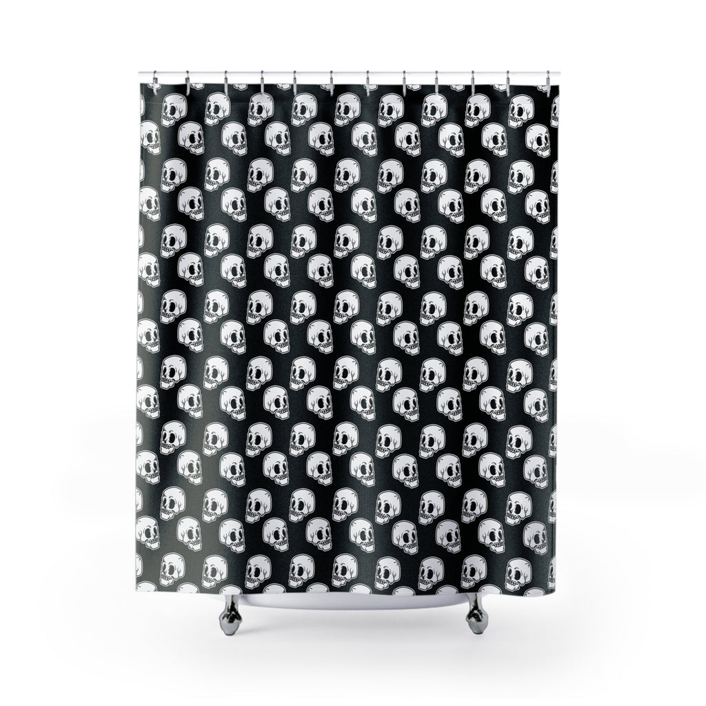 Gothic Skull Shower Curtain | Dark Bathroom Decor, Halloween Home, Spooky Vibes, Unique Gift, Edgy Aesthetic