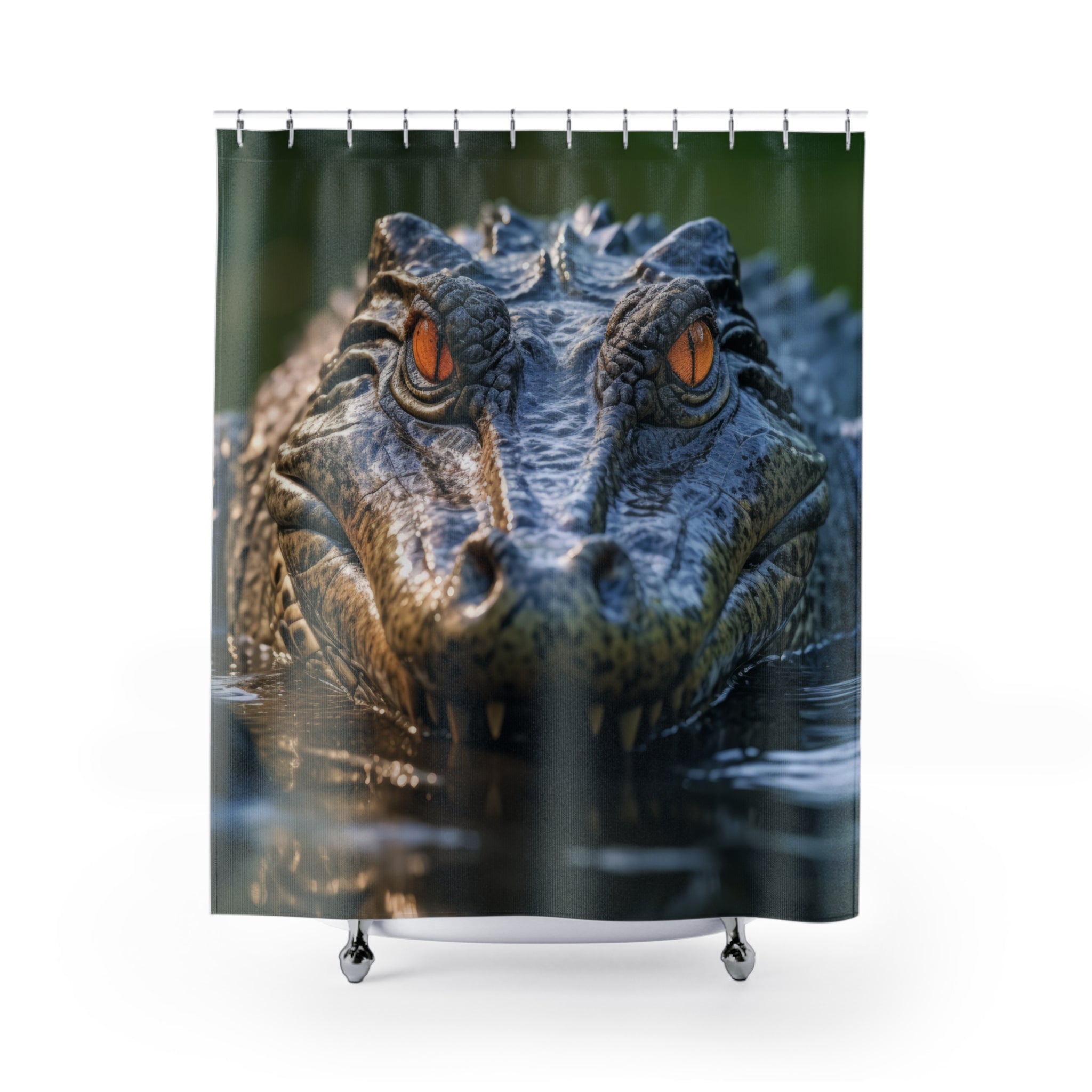 Crocodile Shower Curtain - Jungle Bathroom Décor, Wildlife Theme, Nature Lover Gift, Unique Home Accessory, Fun Bathroom Decoration
