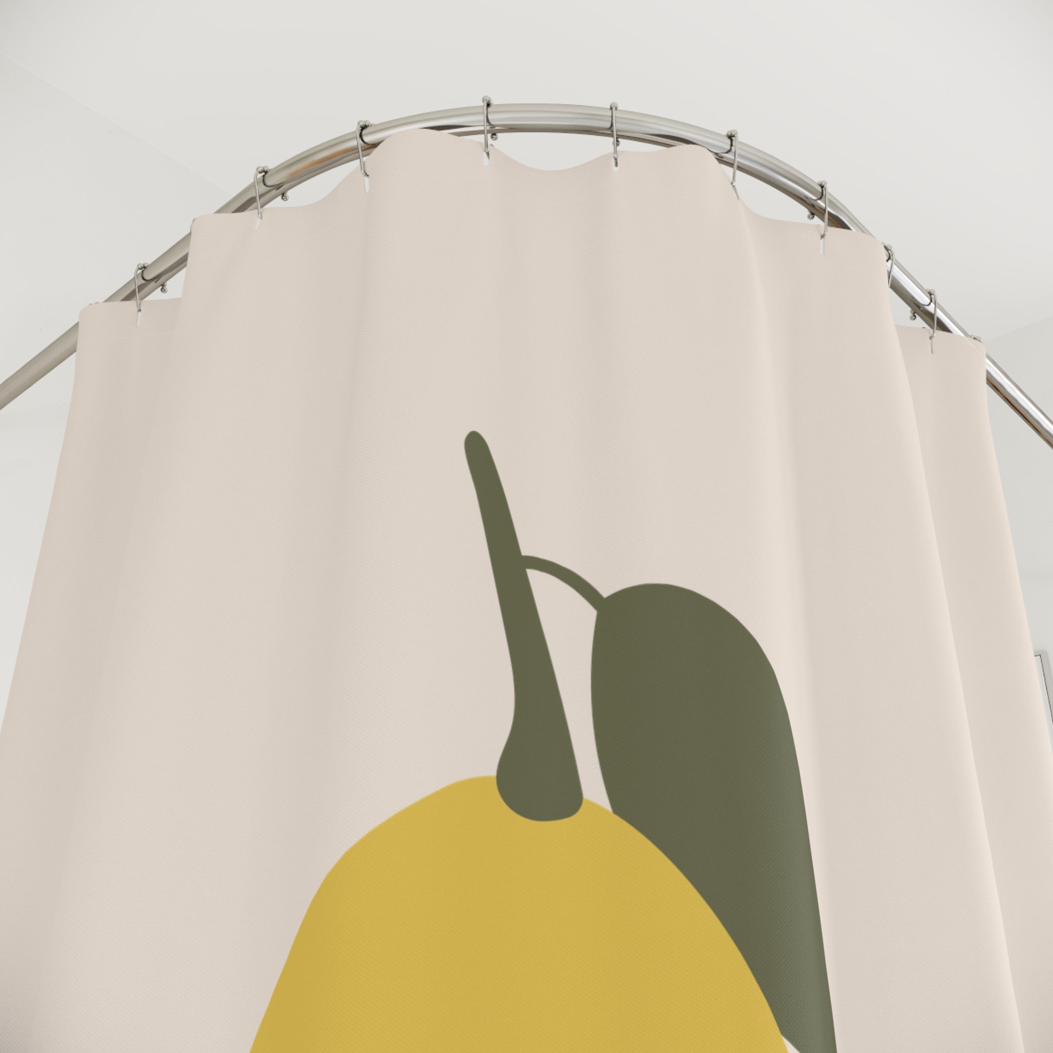 Lemon Aesthetic Minimalist Shower Curtain, Bathroom Decor, Tropical Vibe Home Accessory, Gift for Homeowners, Summer Refreshing Style
