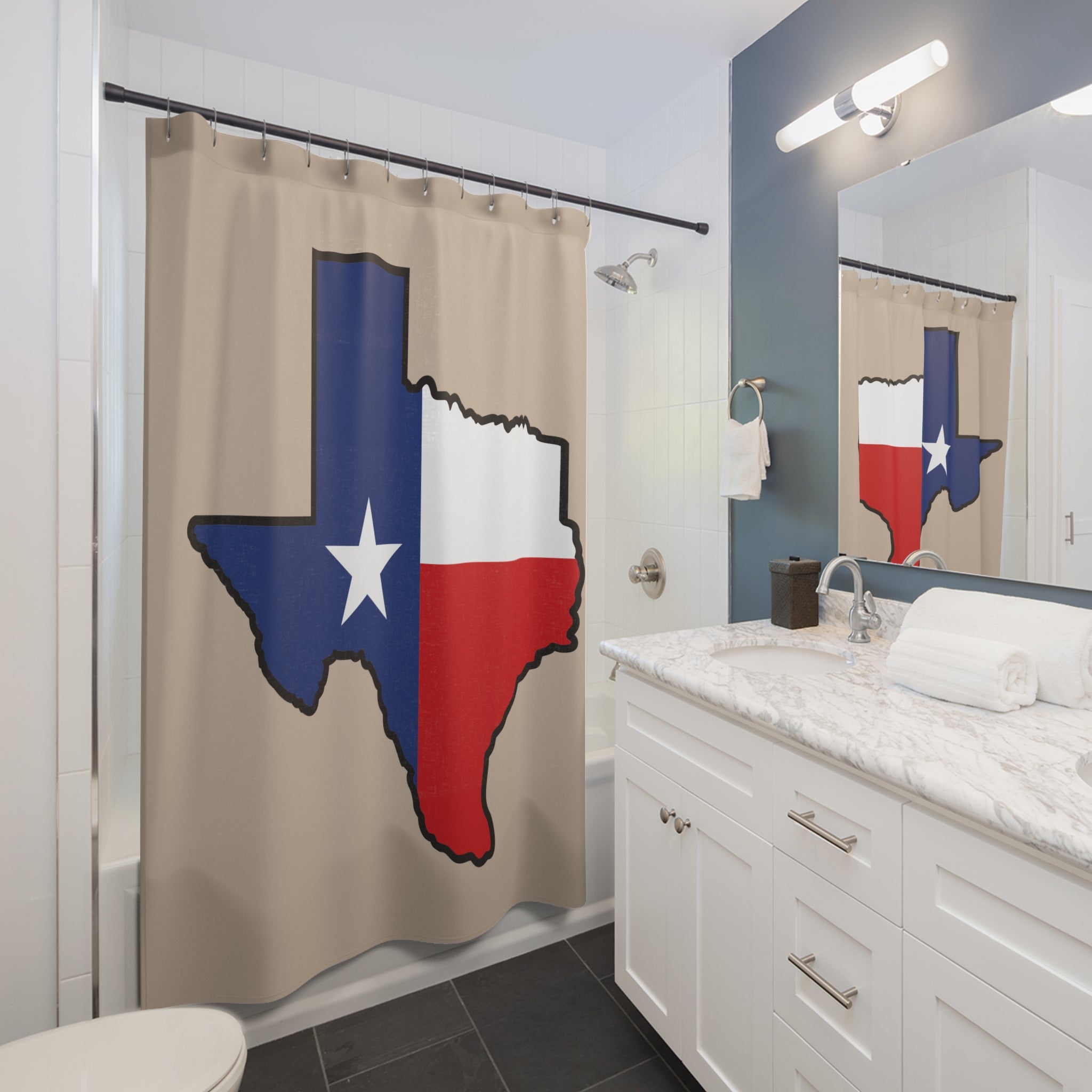 Texas State Shape Shower Curtain, Nautical Bathroom Decor, Gifts for Texas Lovers, Home Essentials, Western Theme Accessories