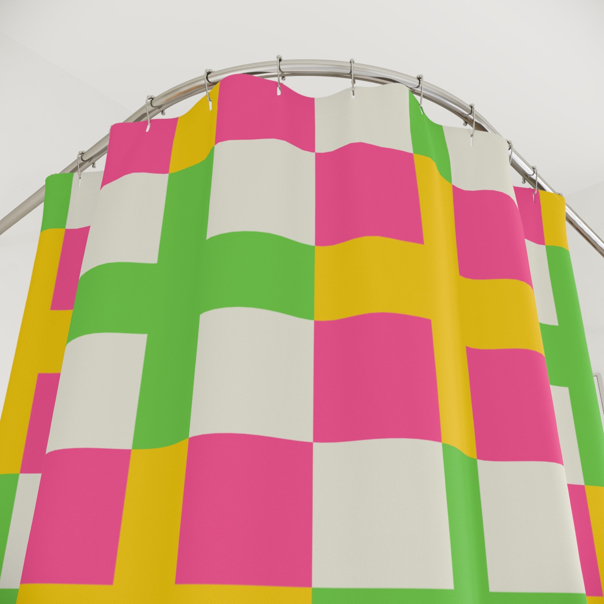 Vibrant Geometric Shower Curtain - Colorful Bathroom Decor, Fun Gift for Home, Modern Design, Spring Refresh, Unique Showers