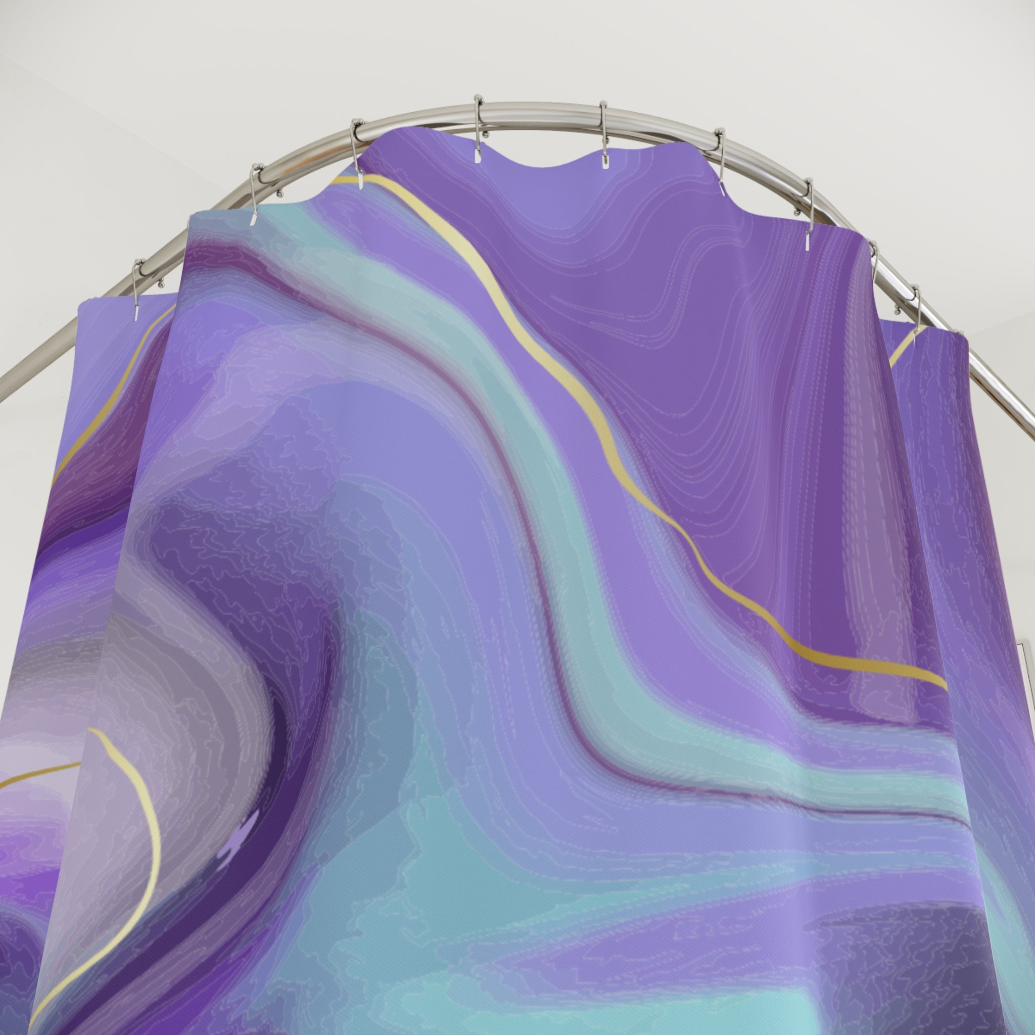 Vibrant Abstract Shower Curtain, Purple Wave Pattern Home Decor, Bathroom Accessories, Gift for Housewarming, Boho Style