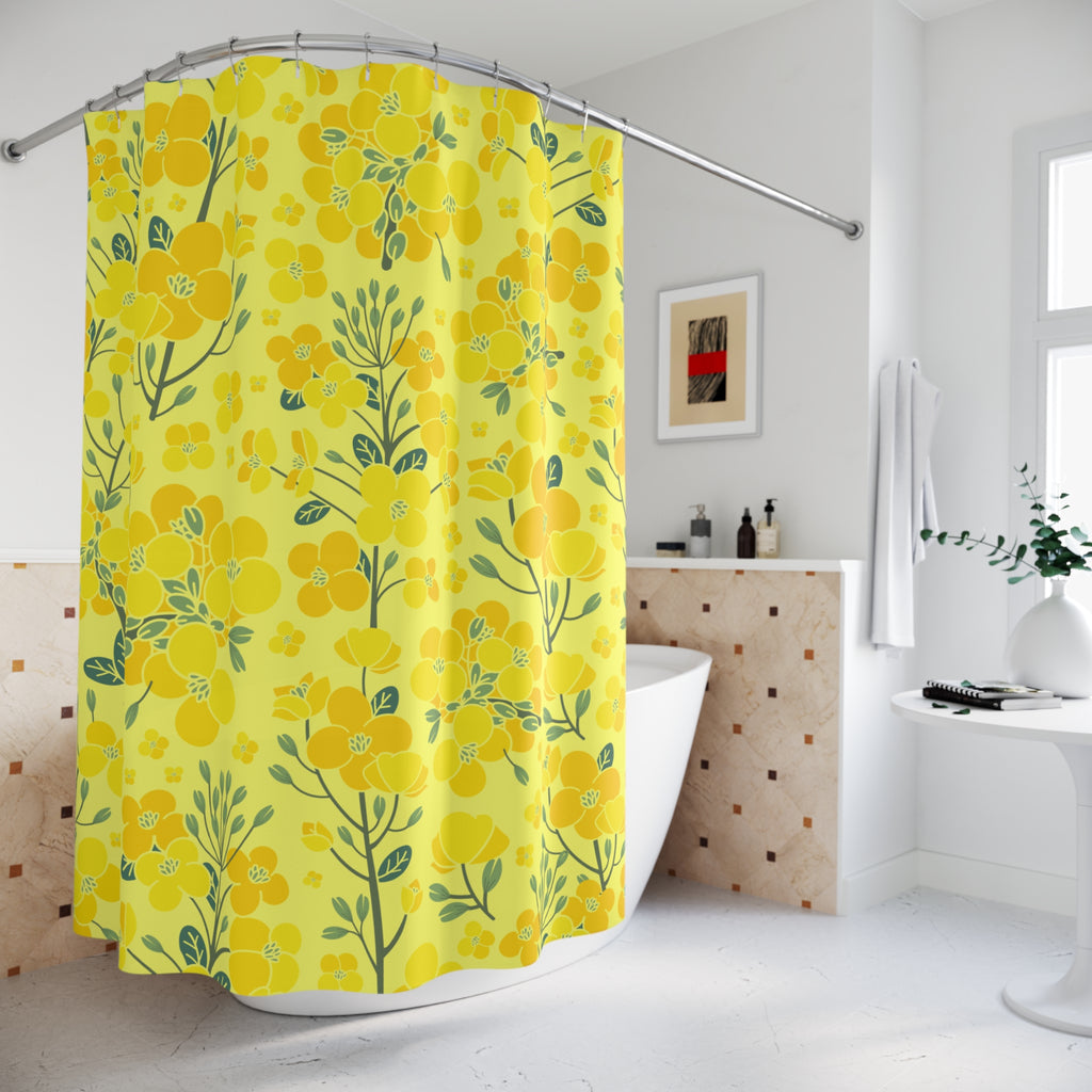 Canola Floral Pattern Shower Curtain