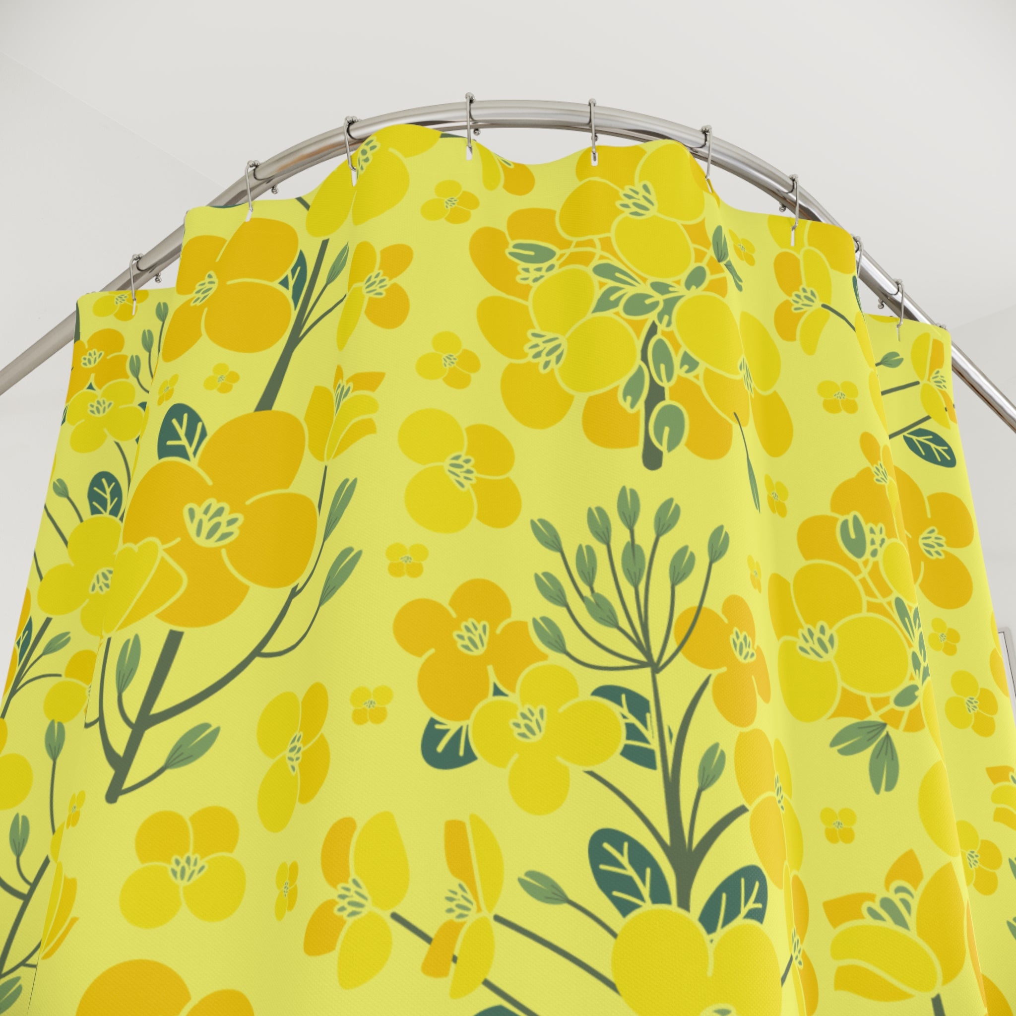 Canola Floral Pattern Shower Curtain