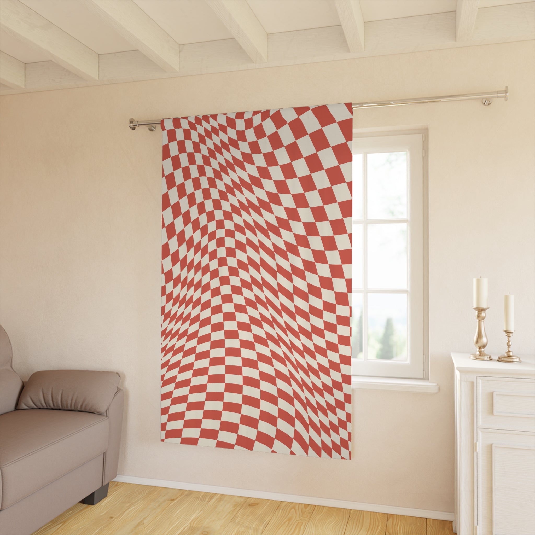 Checkerboard Sucker Vortex Blackout Window Curtain