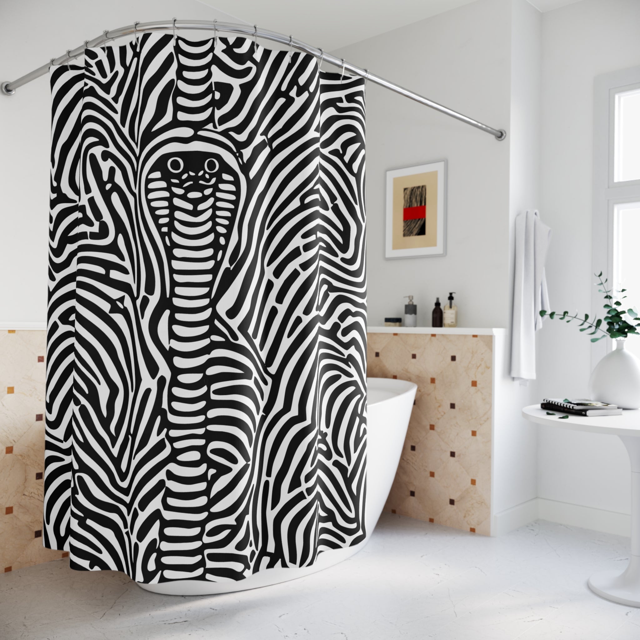 Oh My a Cobra Design Blackish Shower Curtain