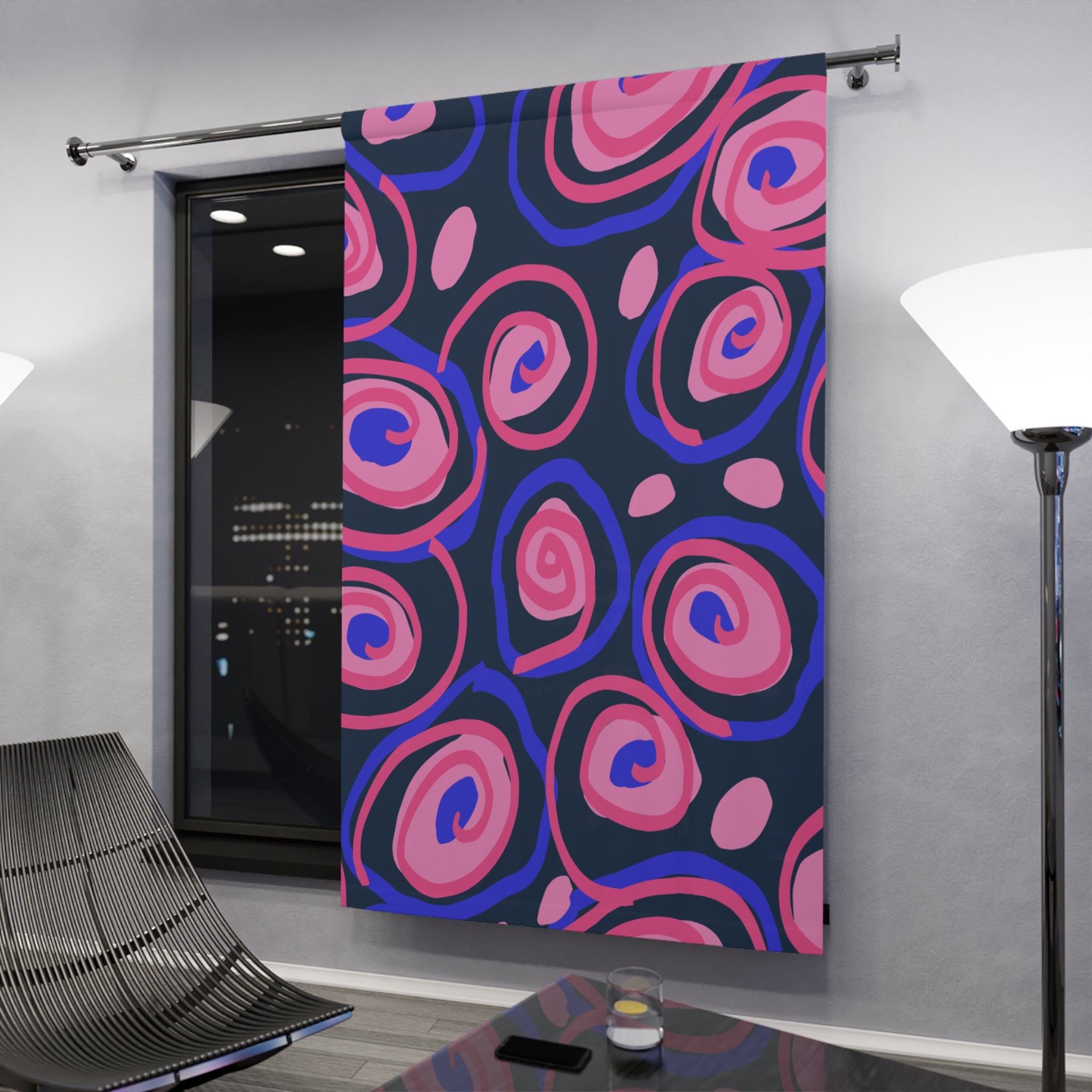 Swirl Galore Pattern Blackout Window Curtain