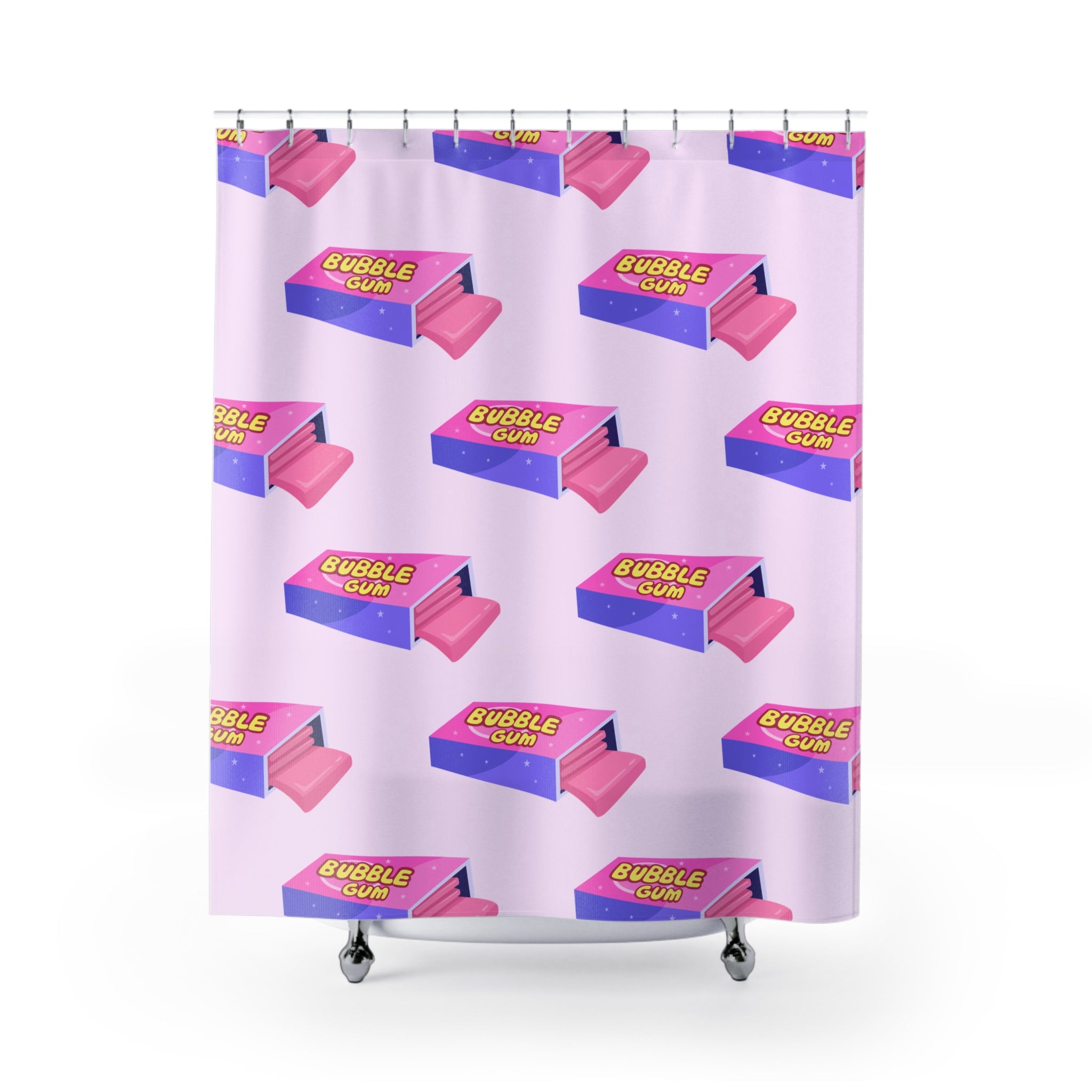 Bubble Gum Shower Curtain - Fun Bathroom Decor, Retro Vibe, Kids' Room, Gift Idea, Colorful Bathroom Accessory