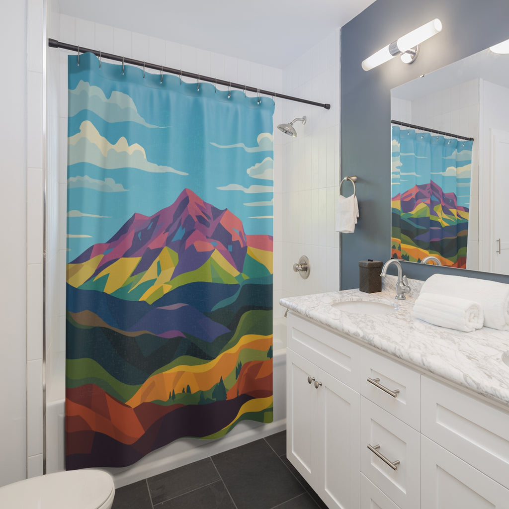 Colorados Colorful Home Mountain Love Shower Curtain