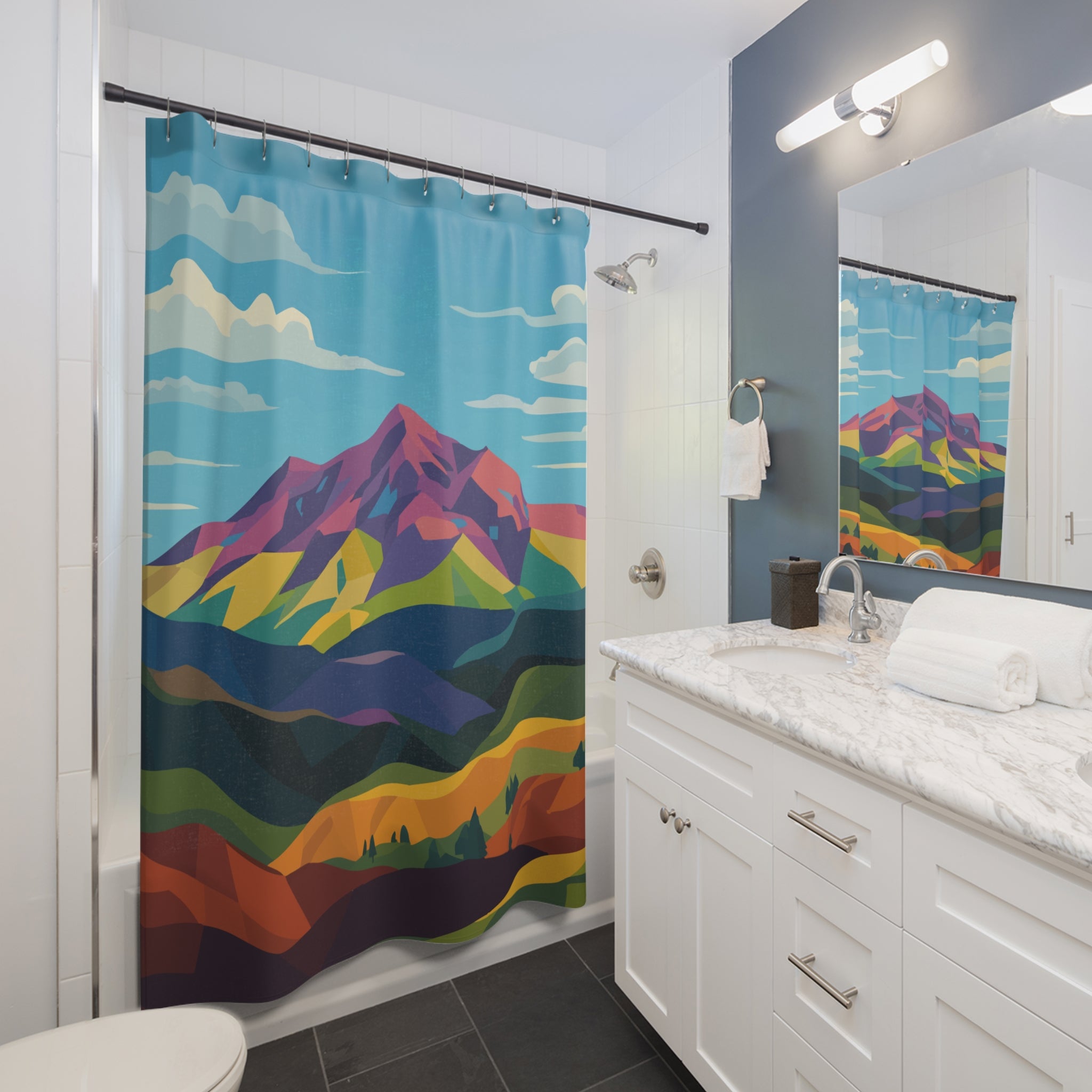 Colorados Colorful Home Mountain Love Shower Curtain