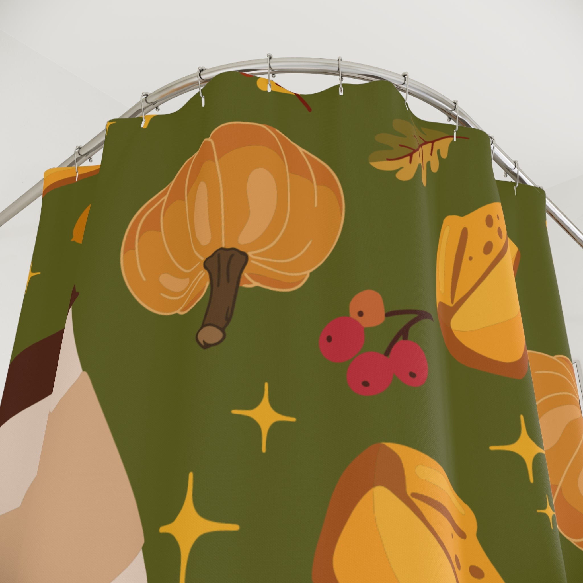 Autumn Harvest Shower Curtain - Cozy Fall Decor, Pumpkin Spice Kitchen, Seasonal Bathroom, Thanksgiving Home Accent, Festive Home Decor