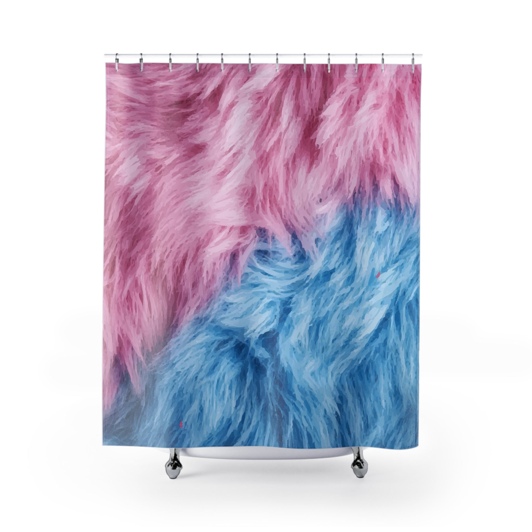 Fuzzy Ombre Pony Hair Design Shower Curtain