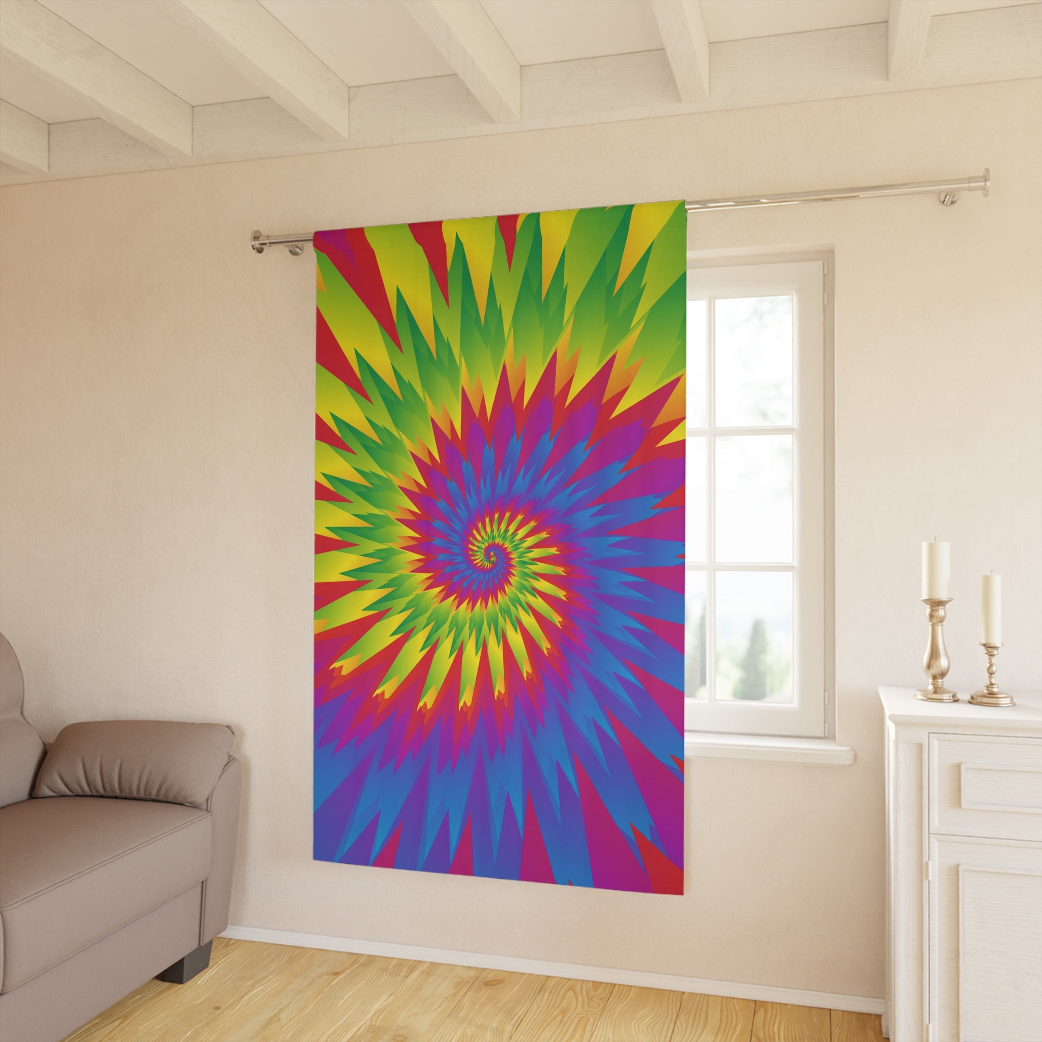 Colorful Tye-Dye Slice Blackout Window Curtain