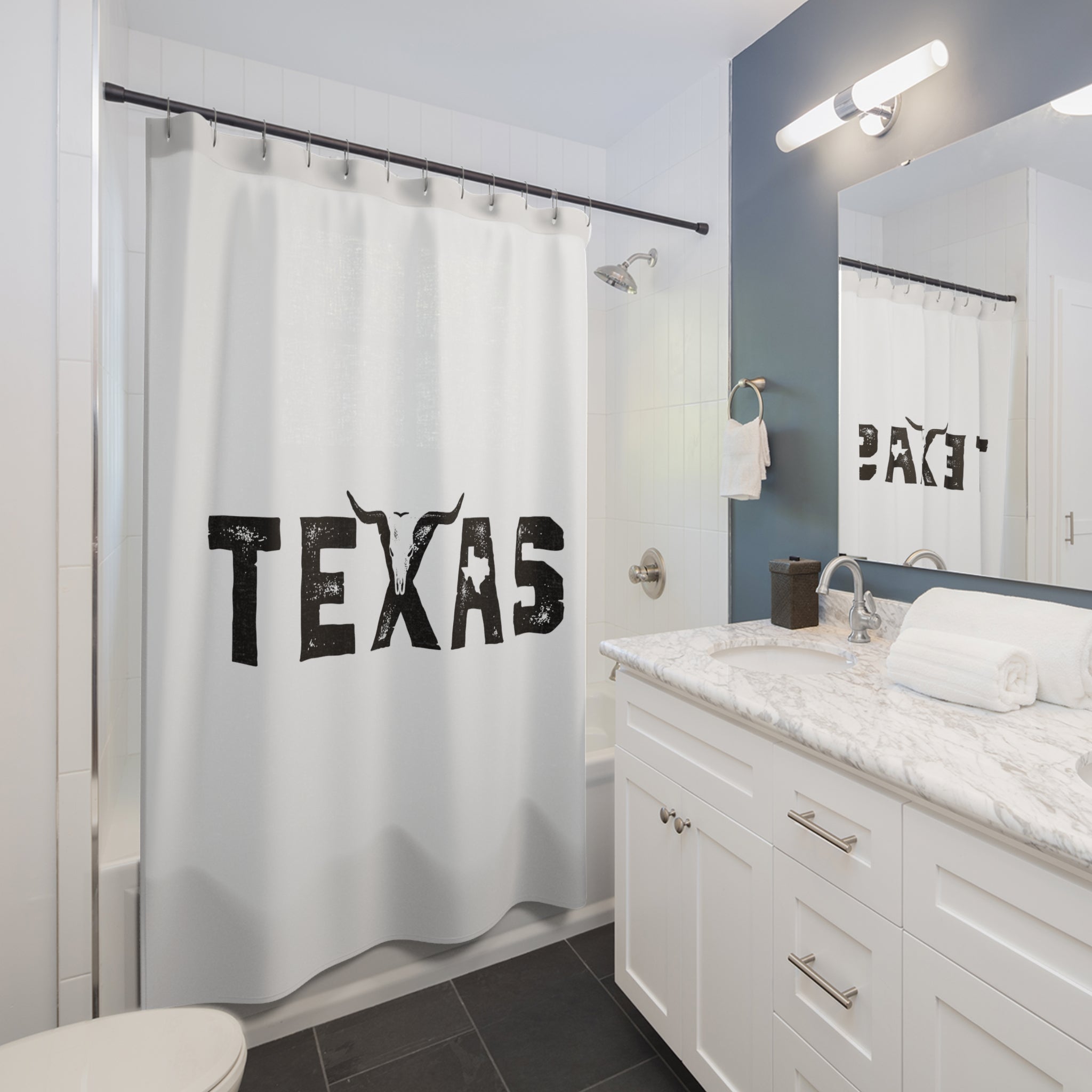 Big as Texas Themed Shower Curtain, Rustic Home Decor, Western Bathroom, Gift for Texas Lovers, Unique Bathroom Accessories
