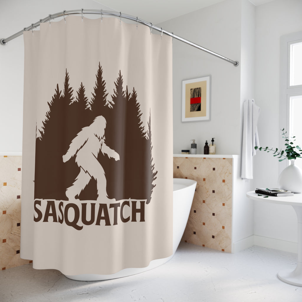 Sasquatch Shower Curtains, Unique Bathroom Decor, Forest Vibes, Nature Inspired Gift, Adventure Lover's Wall Art