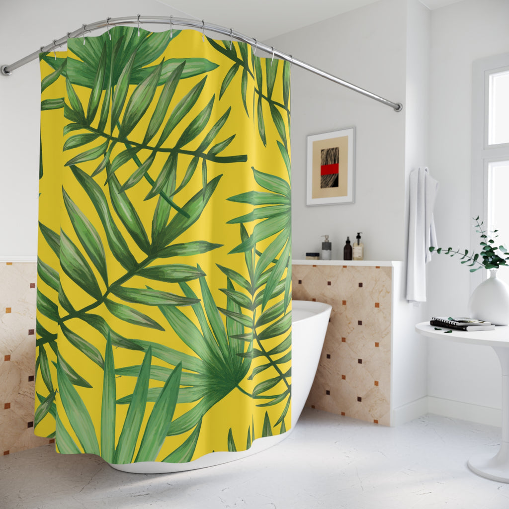 Dads Tropical Leaf Shirt Shower Curtain