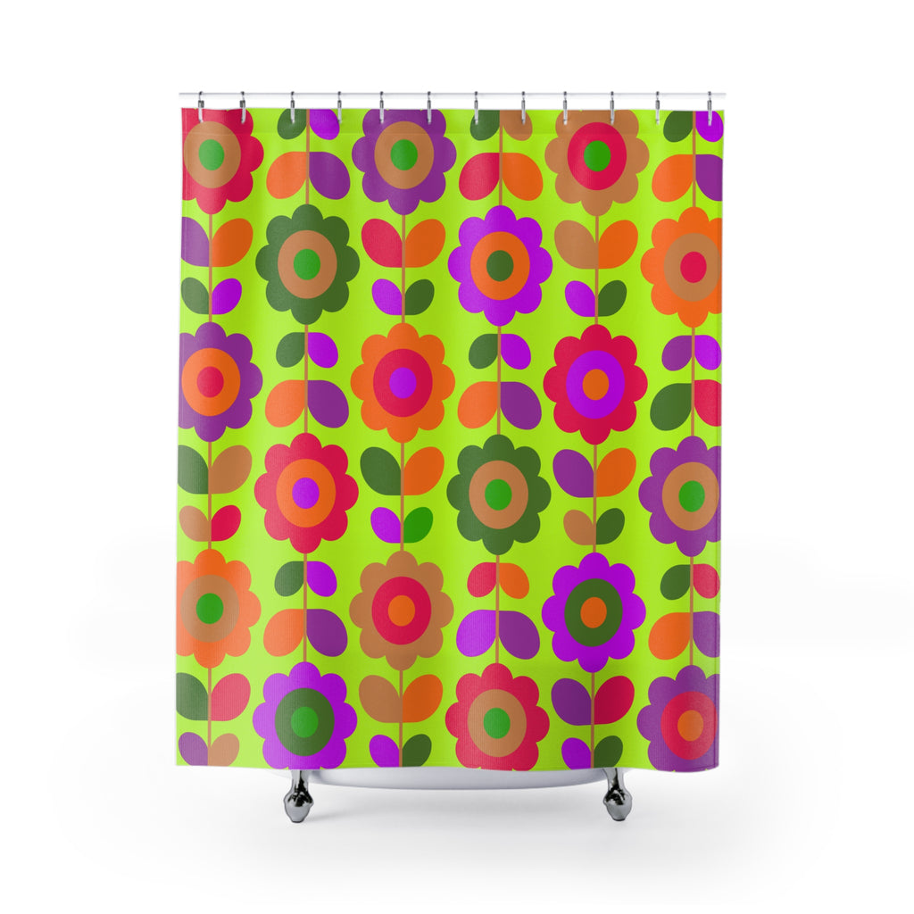Crazy in Love Yellow Floral Shower Curtains