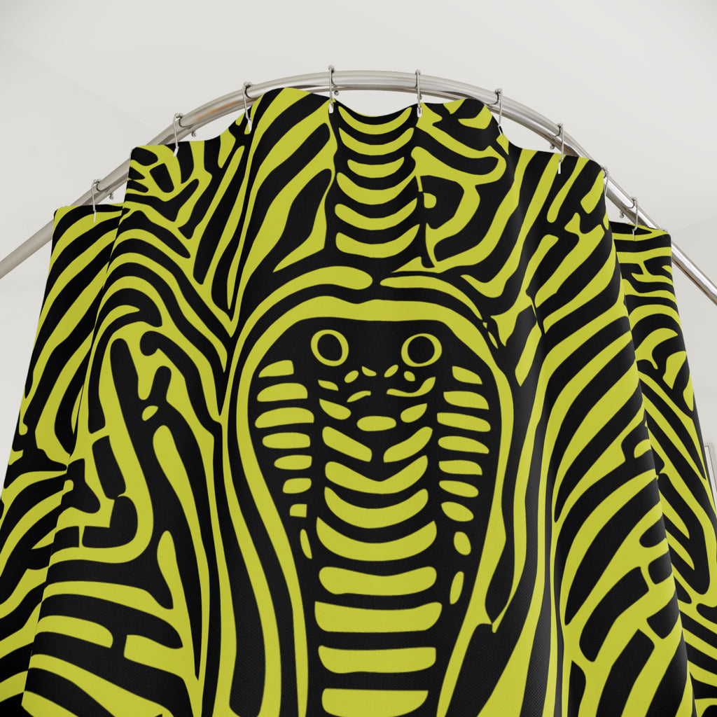 Oh My a Yellowish Cobra Design Shower Curtain