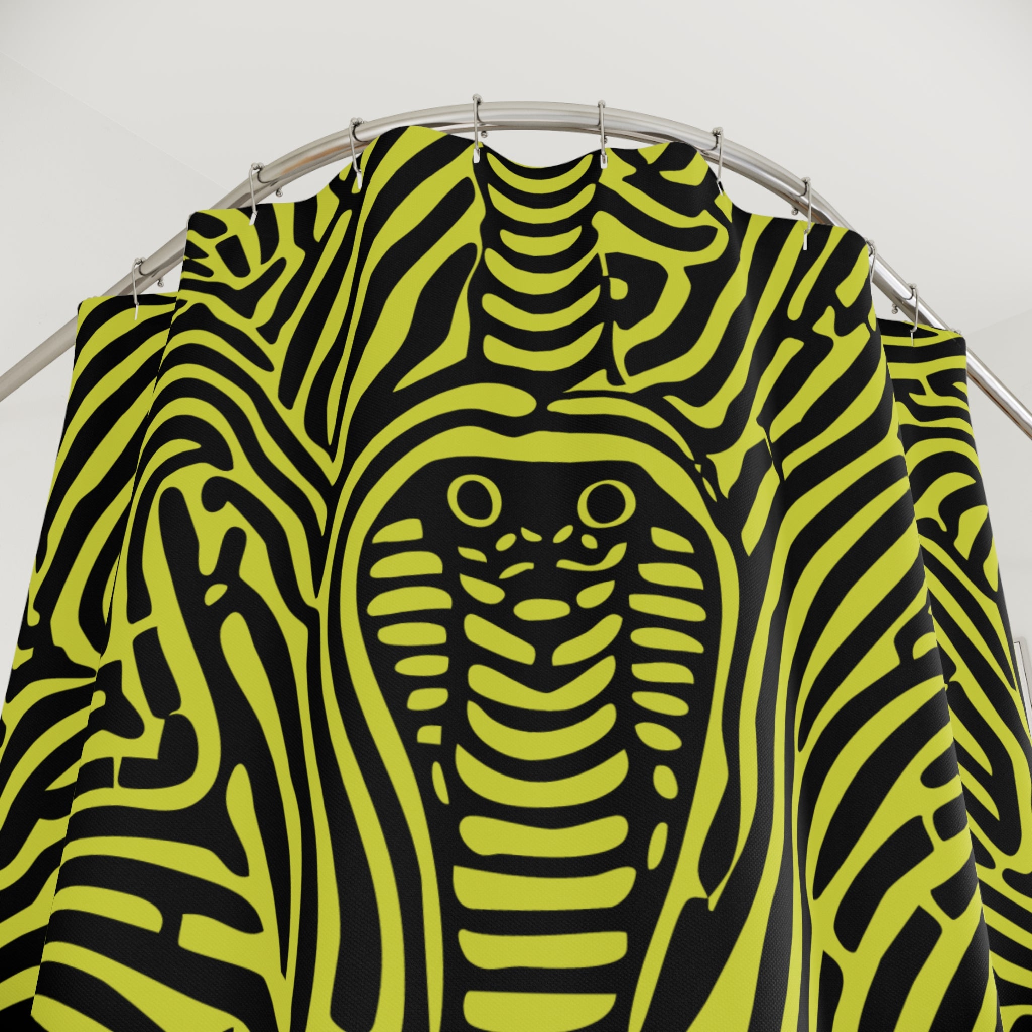 Oh My a Yellowish Cobra Design Shower Curtain