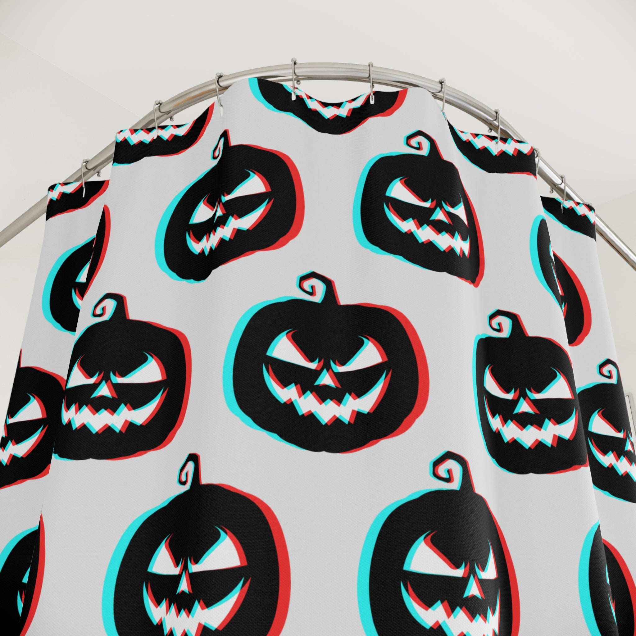 Halloween Pumpkin Shower Curtain, Spooky Bath Decor, Autumn Home Accent, Party Props, Trick or Treat Theme
