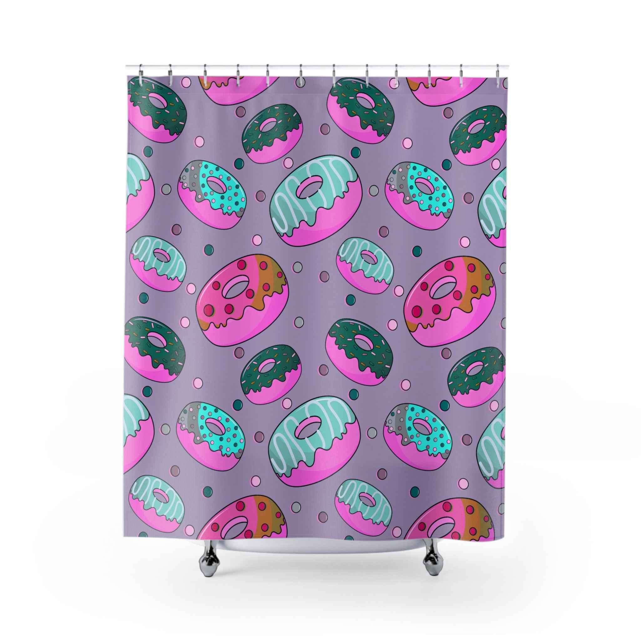 Sweeties Pink Donuts Pattern Shower Curtain