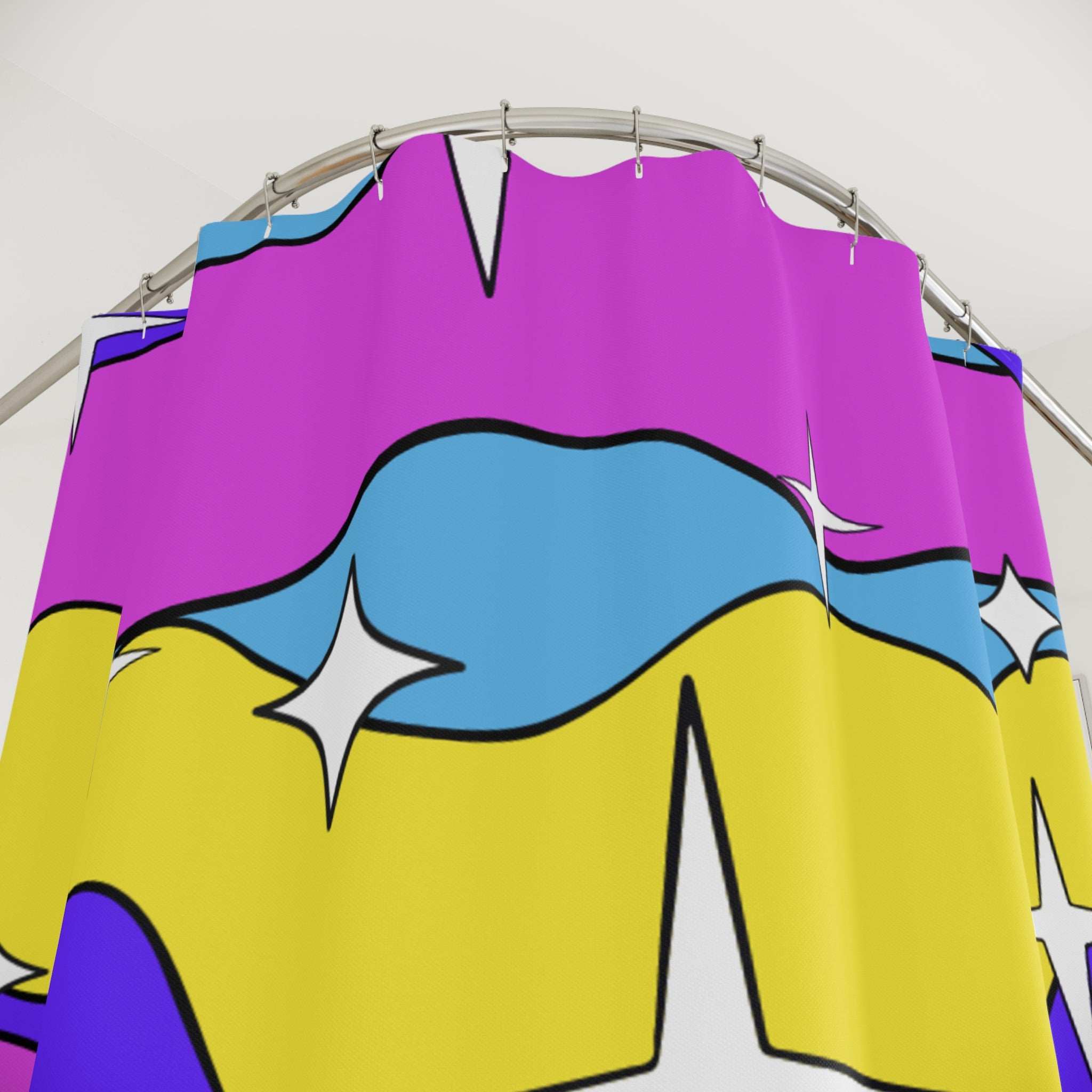 Genie Swirly Stars Shower Curtain
