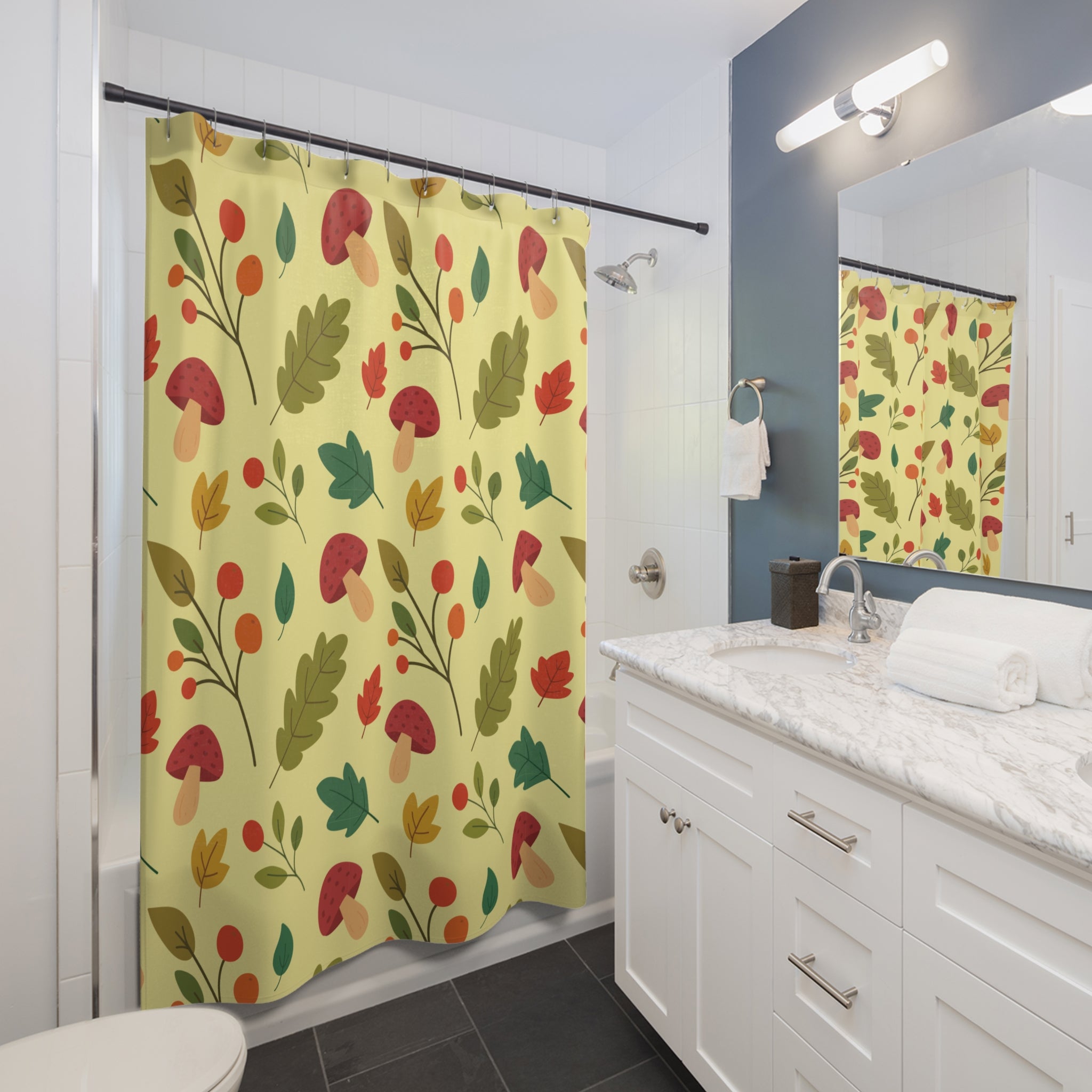 Autumn Leaves Shower Curtain, Fall Decor, Bathroom Accessory, Nature-Inspired Home, Seasonal Design, Gift for Gardeners, Cozy Vibes
