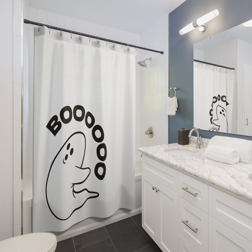 Whimsical Ghost Shower Curtain - Fun Bathroom Decor for Halloween, Boo-Themed Gift, Quirky Home Accessory, Unique Party Decor