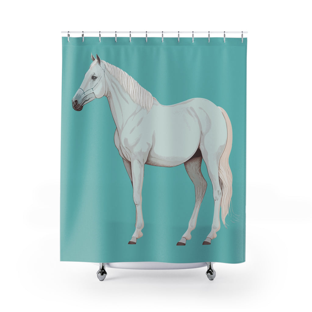 Equestrian Style Shower Curtain, Horse Lover Decor, Farmhouse Bathroom, Rustic Home Accents, Unique Gift for Riders