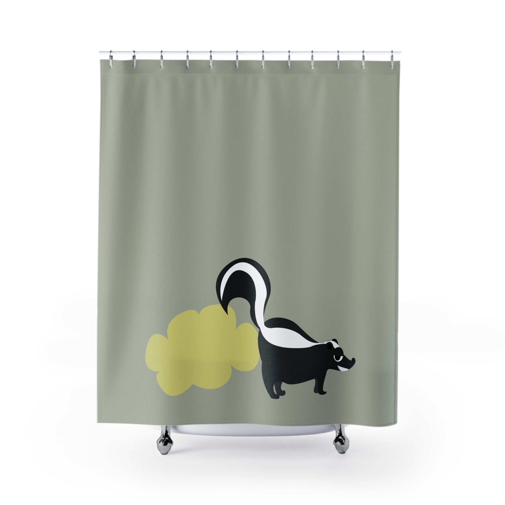 Whimsical Skunk Shower Curtain – Fun Bathroom Decor, Unique Gift for Home, Kids Bathroom, Quirky Design, Nature Inspired