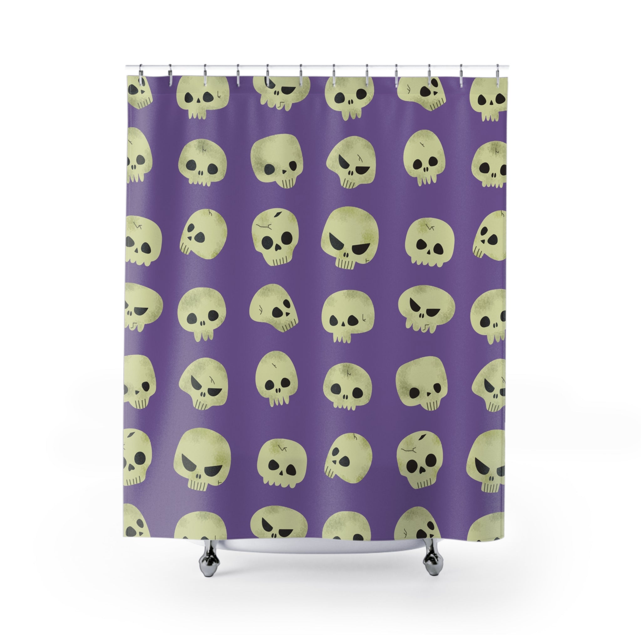 Gothic Skull Shower Curtain | Spooky Bathroom Decor, Halloween Home Accents, Unique Gift for Gothic Lovers, Trendy Bathroom Accessories