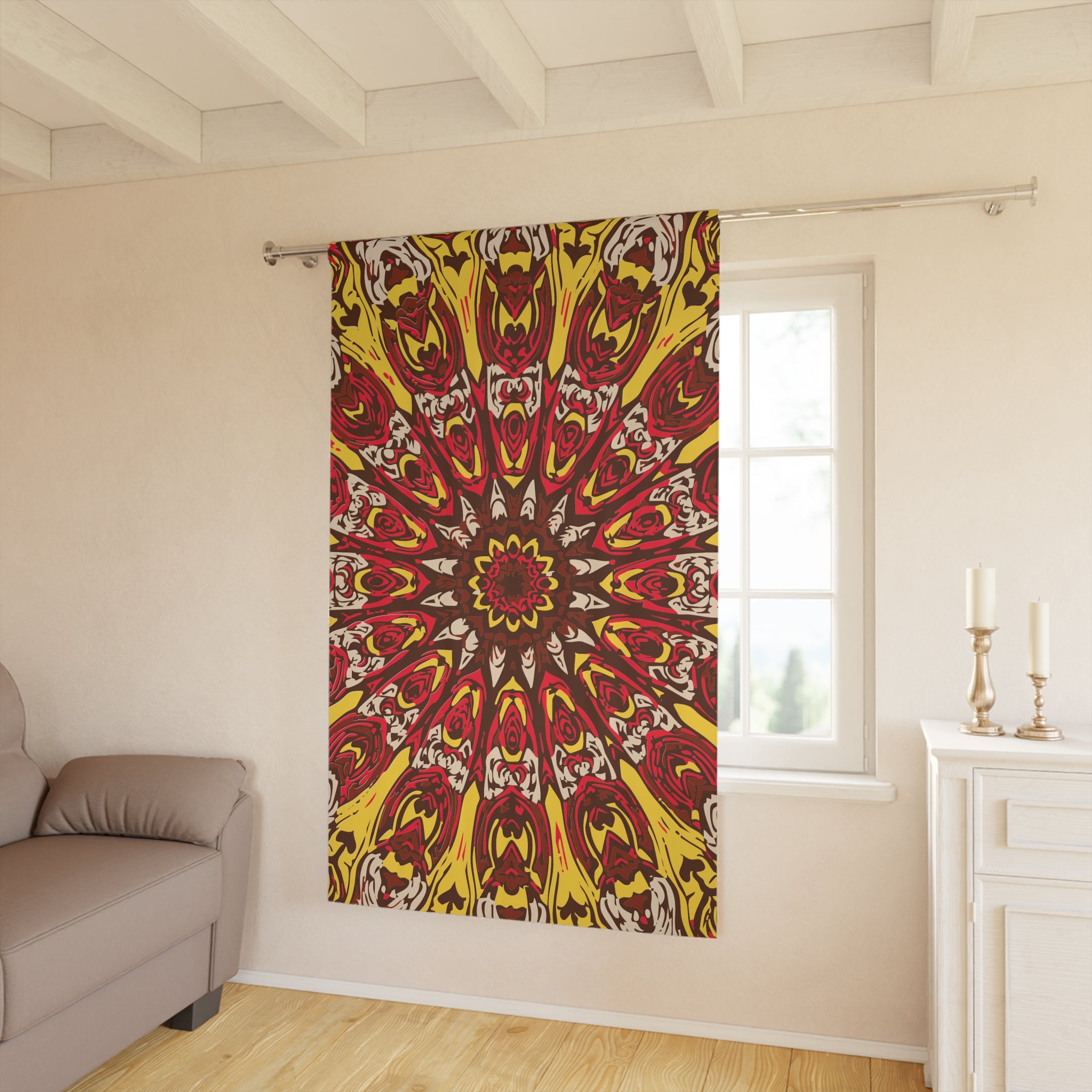 Redish Lifes Awakening Pattern Blackout Window Curtain