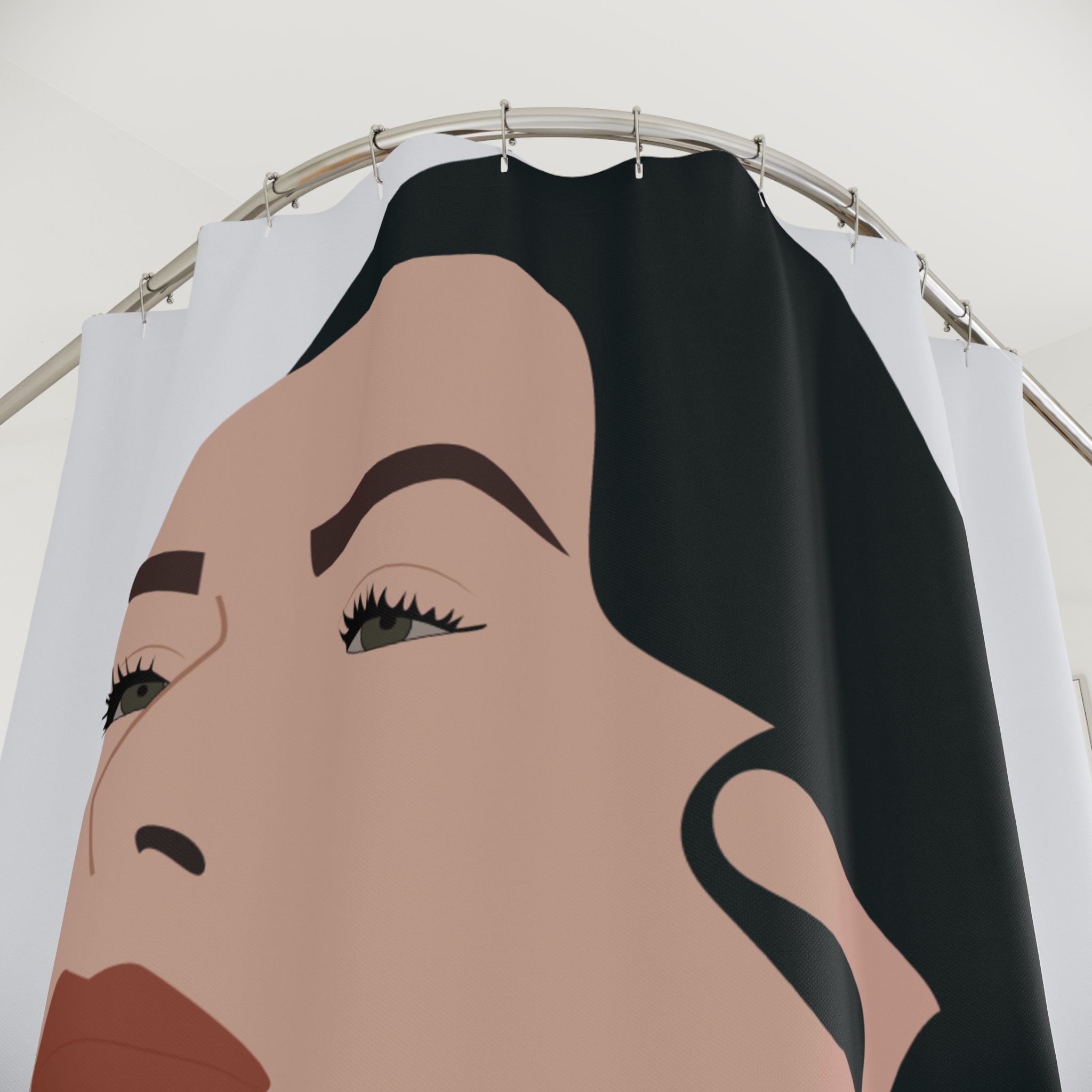 Elegant Artistic Minimalist Woman Shower Curtain | Modern Home Decor | Stylish Bathroom Accessory | Gift for Her | Chic Decoration