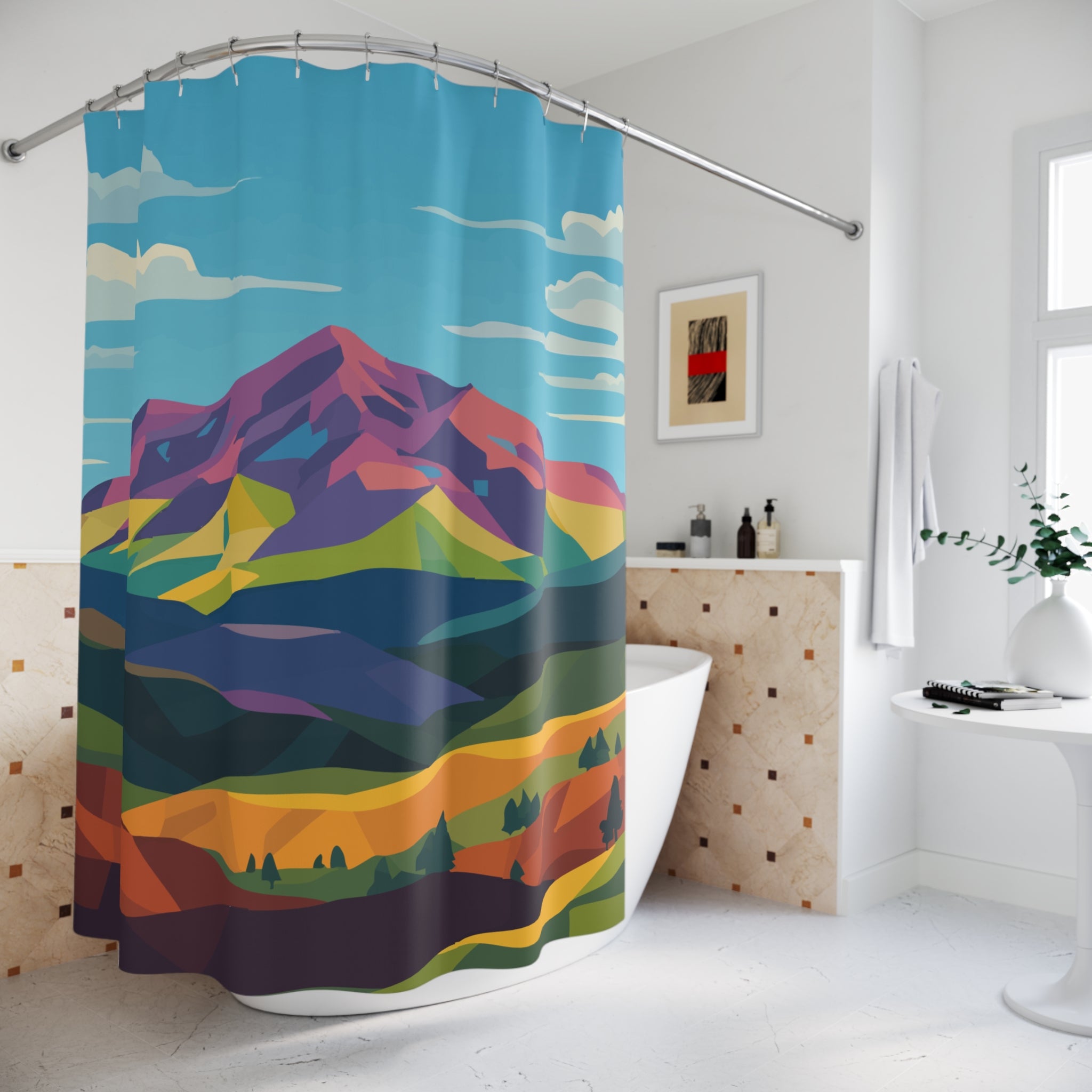 Colorados Colorful Home Mountain Love Shower Curtain