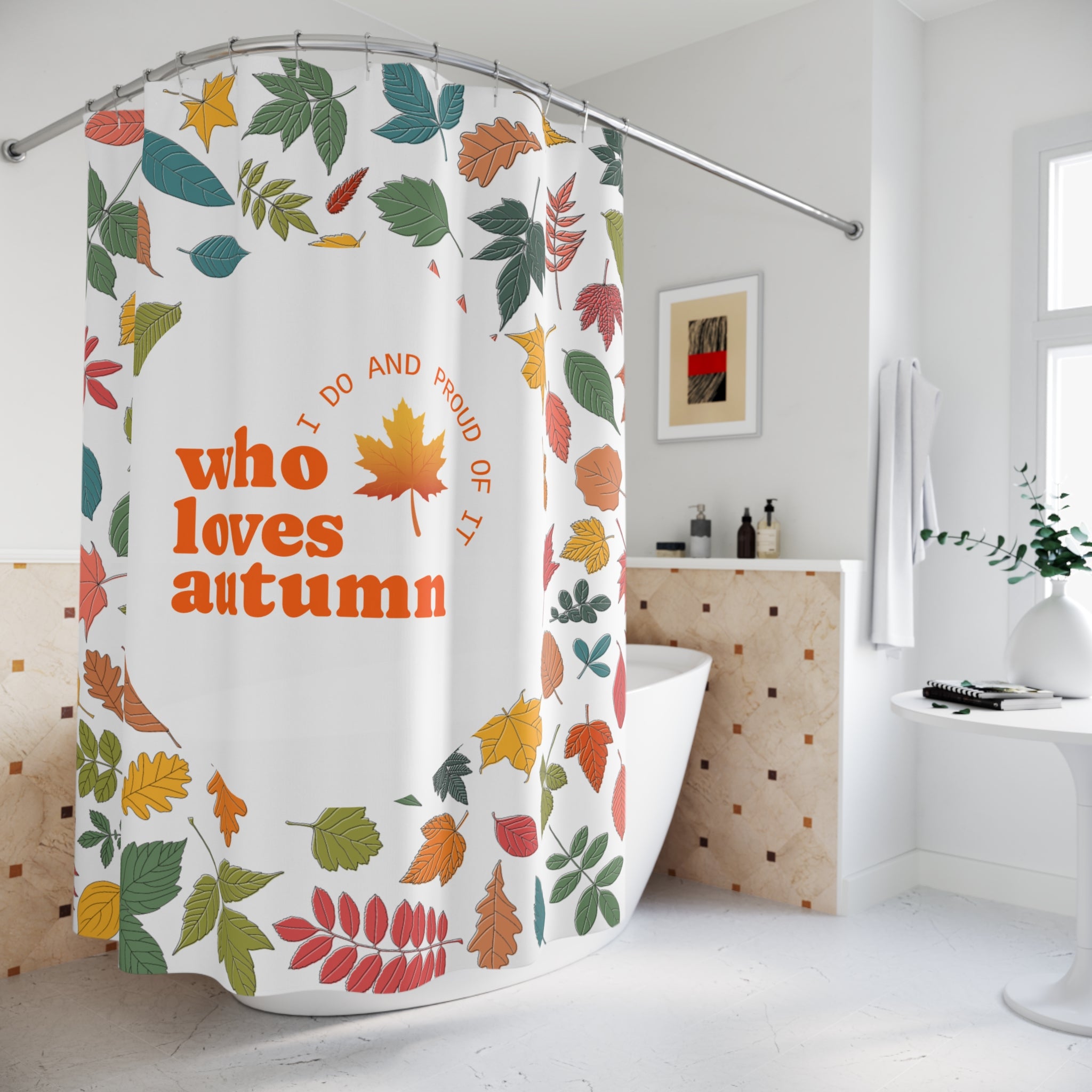 Autumn Leaves Shower Curtain, Fall Decor, Bathroom Accessories, Seasonal Home Decor, Thanksgiving Gifts