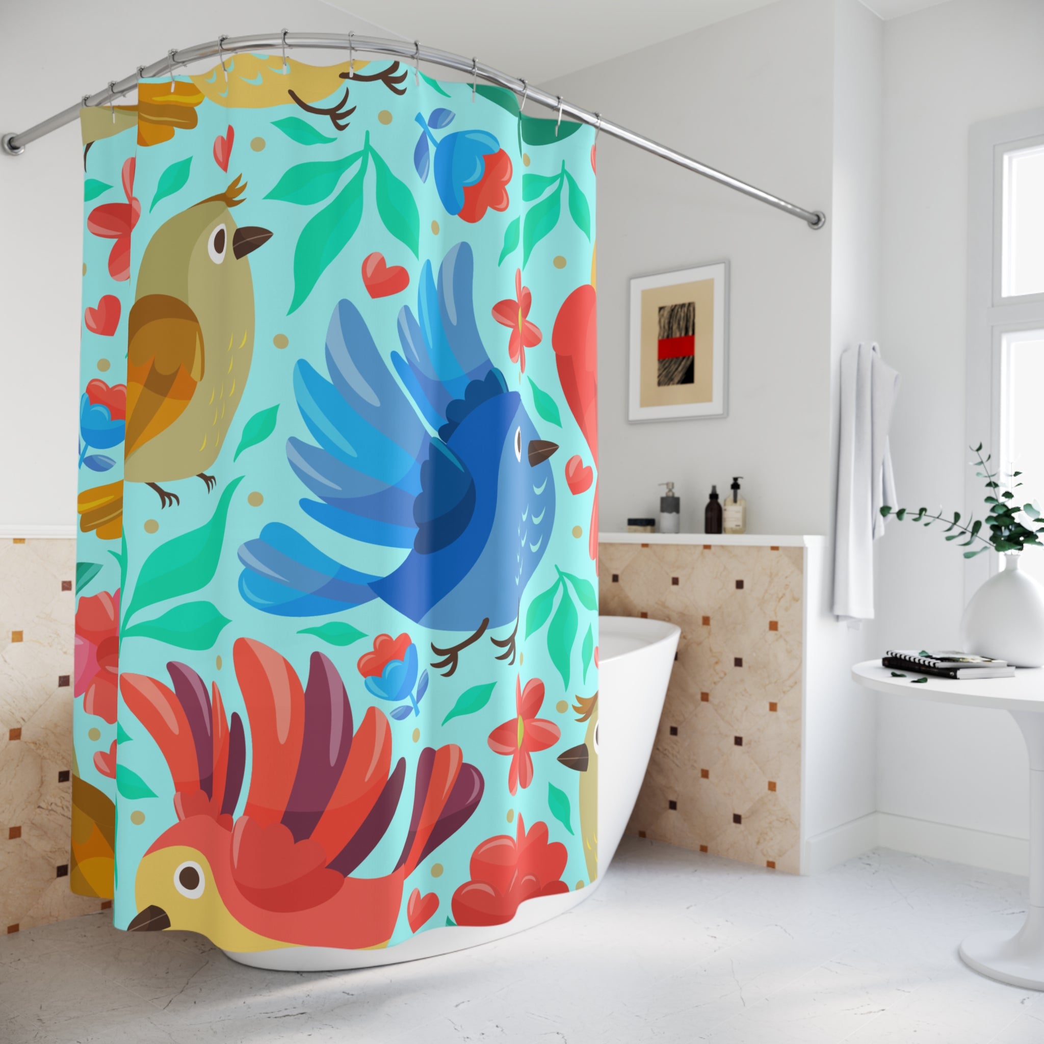 Lookie a Blue Birdy Shower Curtain