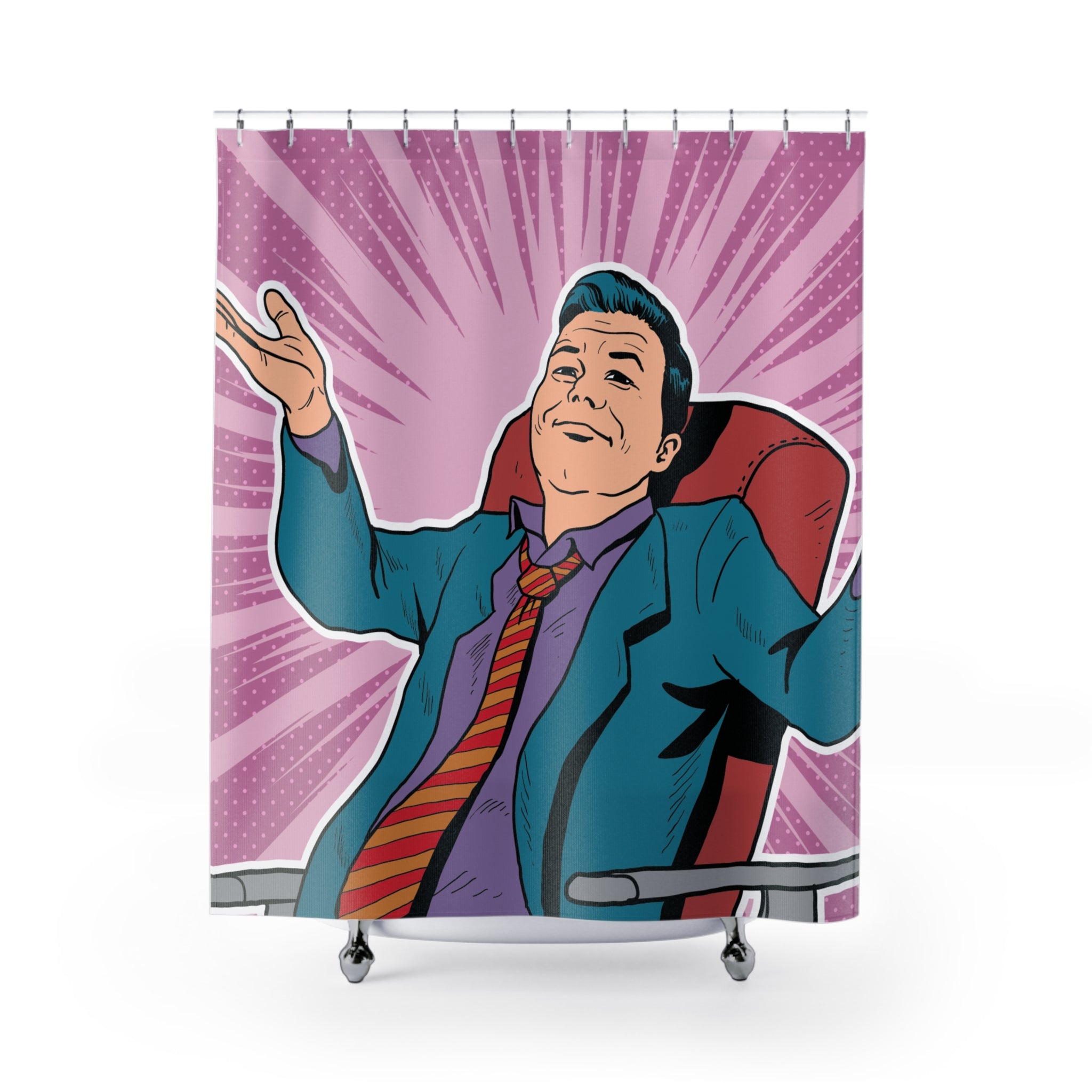 Comic-Inspired Shower Curtain, Fun Bathroom Decor, Retro Style, Unique Gift for Him or Her, Bathroom Accessory, Quirky Home Decor