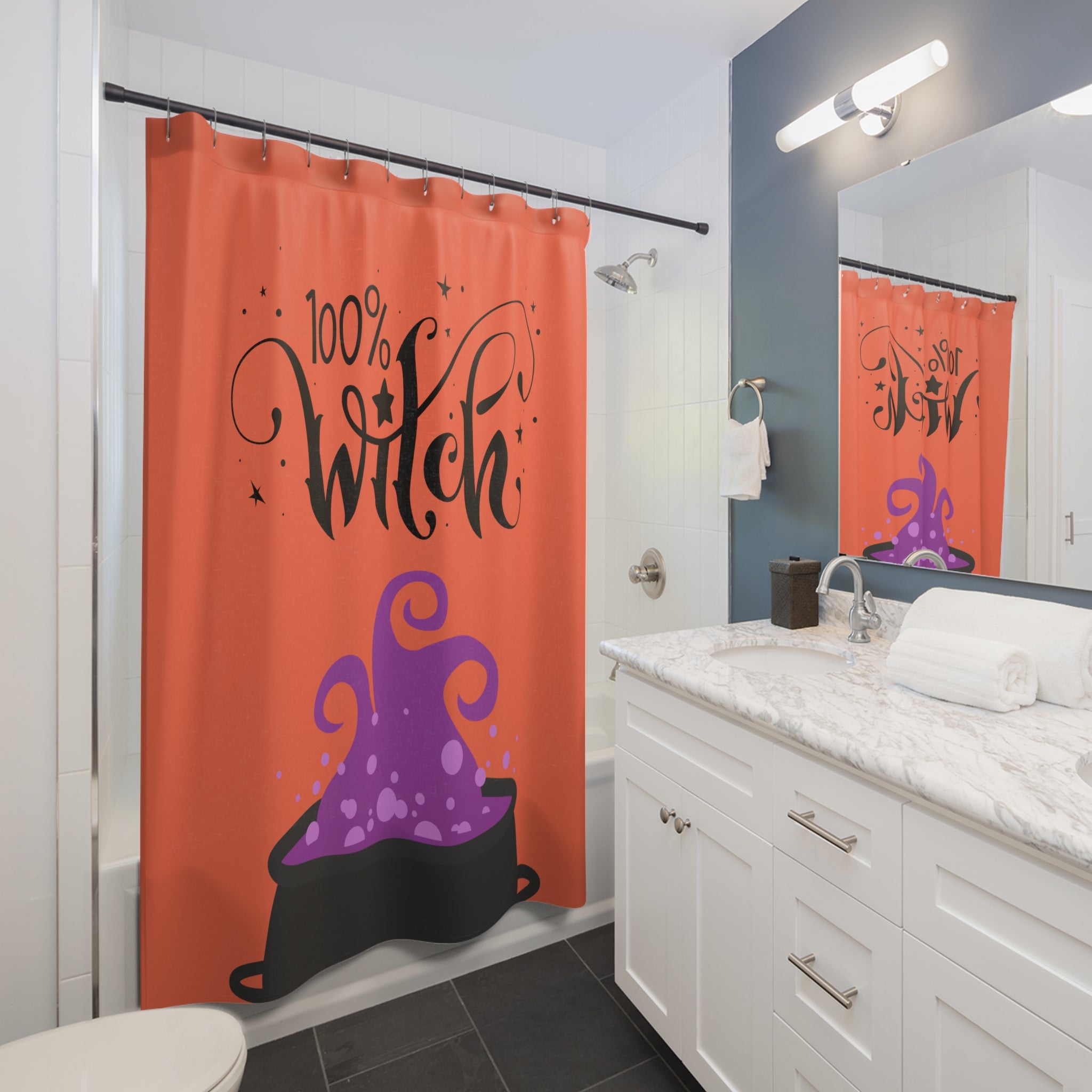 Witchy Shower Curtain, 100% Witch Decor, Halloween Bathroom, Witchy Vibe Home Decor, Gifts for Witches, Fun Bath Accessories