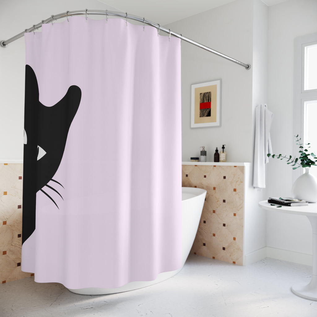 Chic Cat Shower Curtain - Modern Bath Decor, Cute Cat Designs, Gift for Cat Lovers, Trendy Bathroom Accessories, Home Makeover