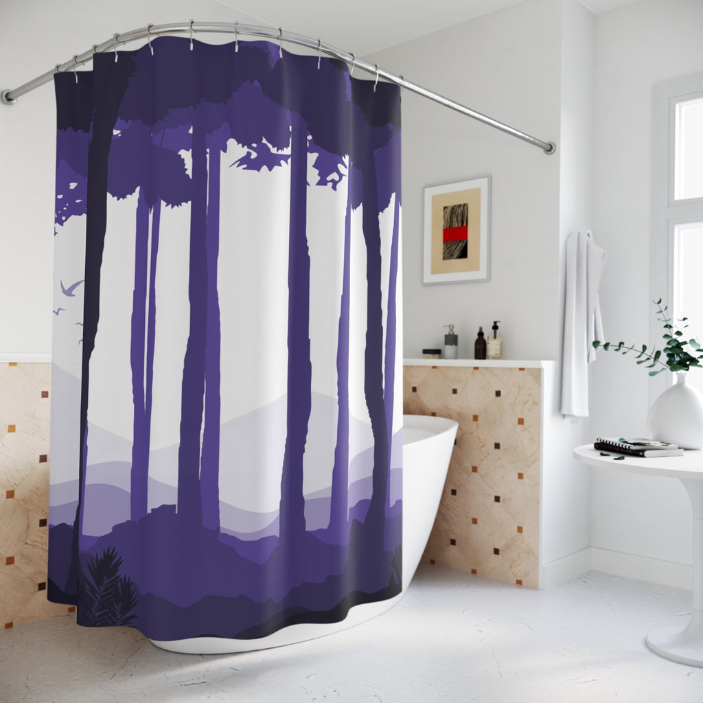 Mystical Forest Shower Curtain, Bathroom Decor, Nature Theme, Gift for Nature Lovers, Home Spa, Wall Art