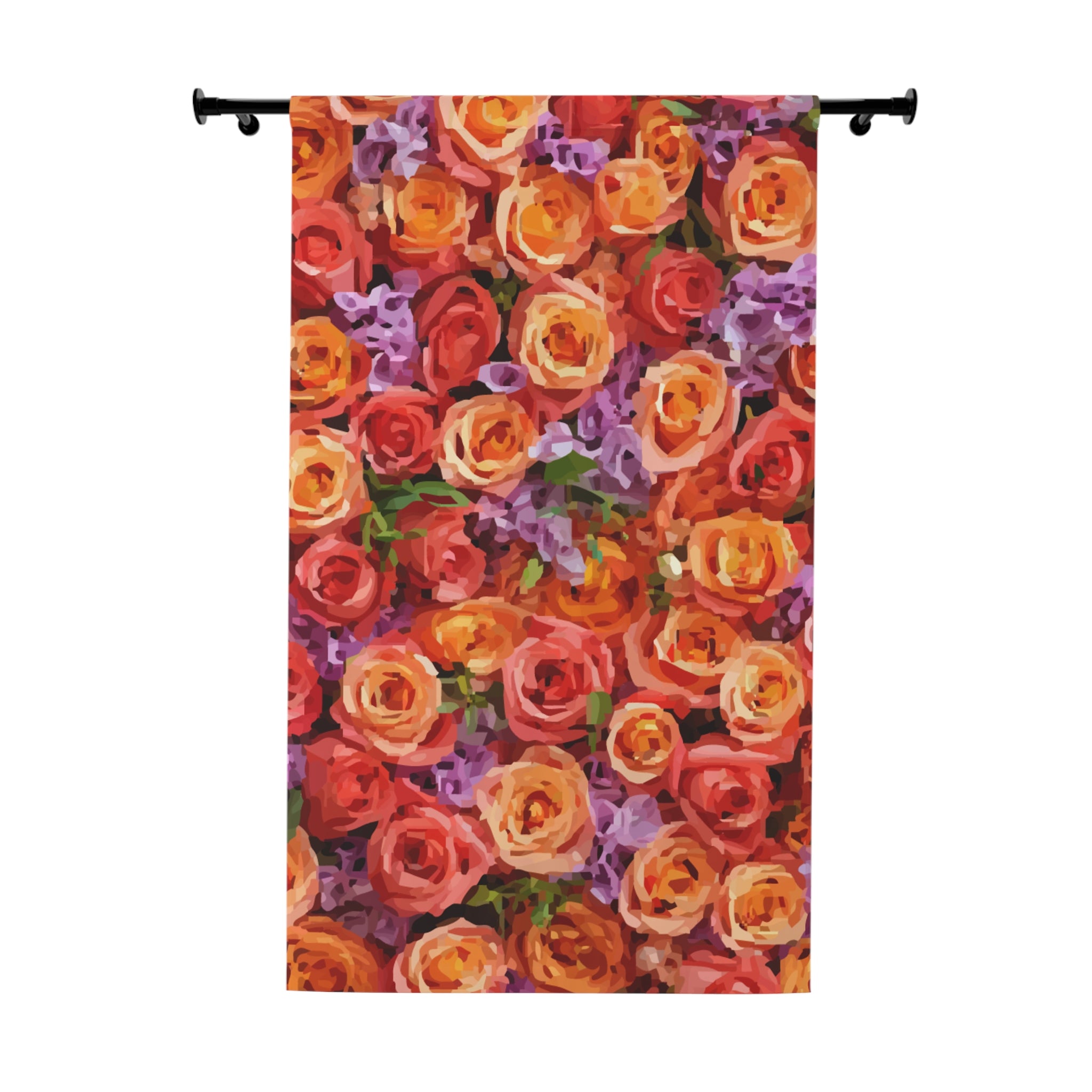 Pretty Roses Squished Together Blackout Window Curtain