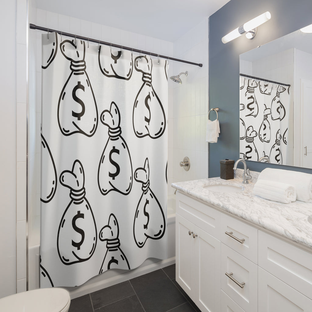 Money Sacks Pattern Shower Curtain