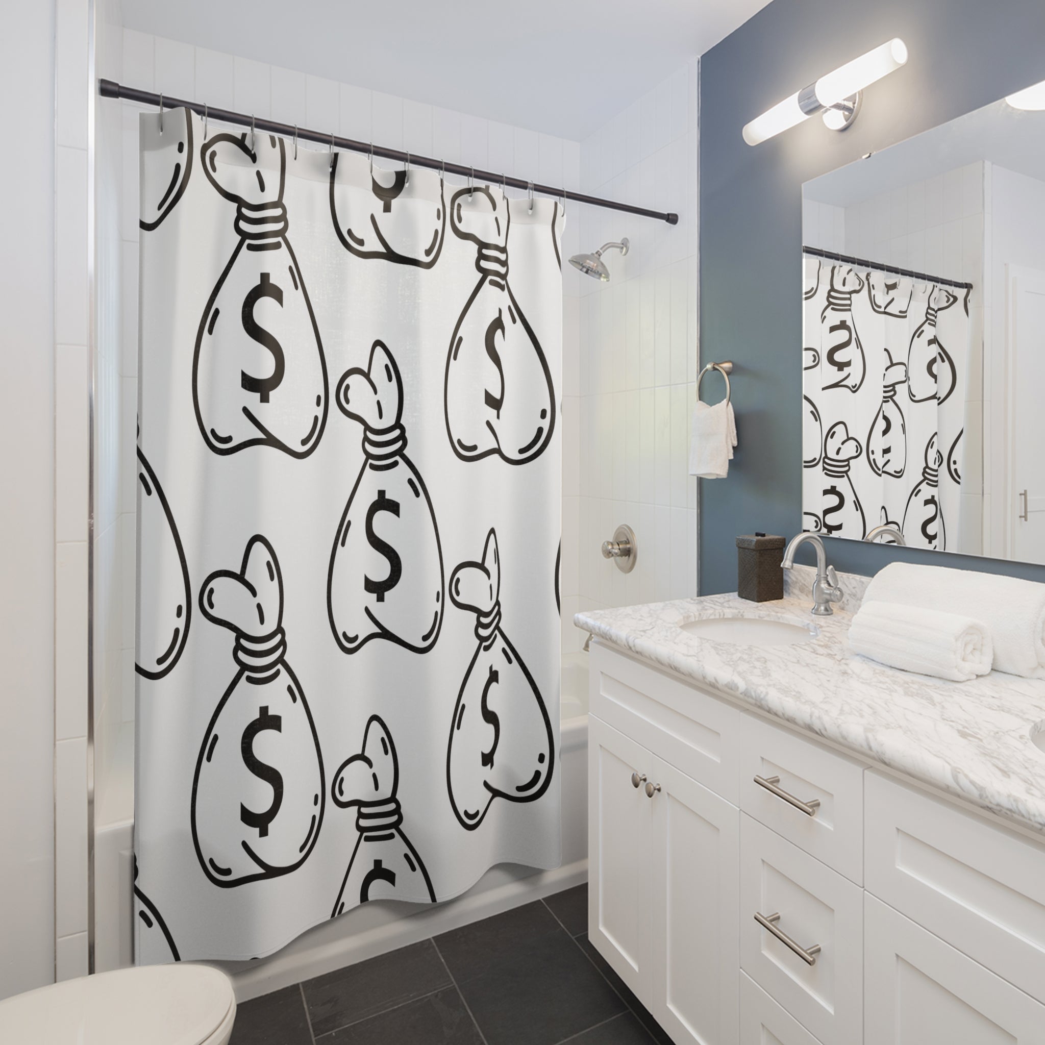 Money Sacks Pattern Shower Curtain