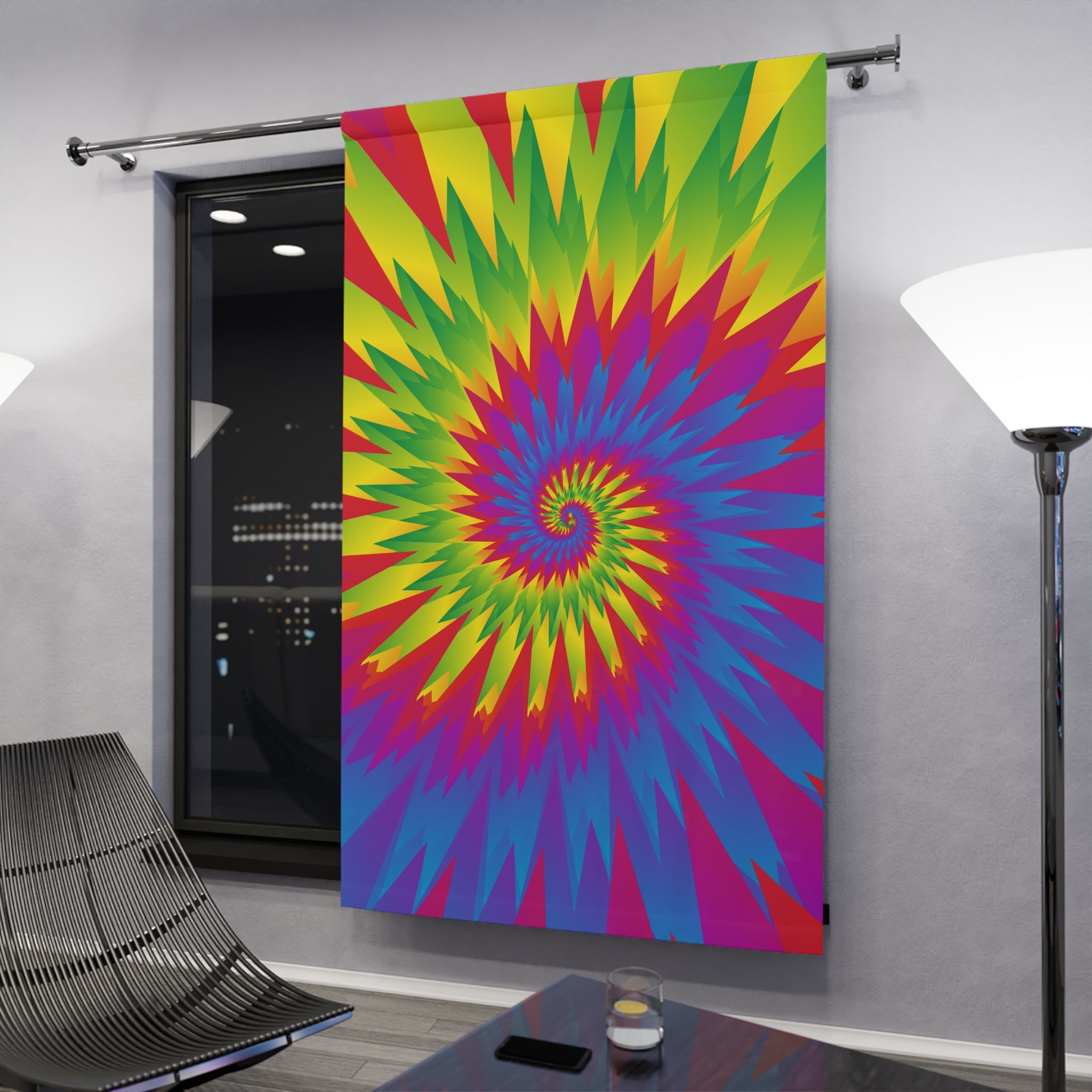 Colorful Tye-Dye Slice Blackout Window Curtain