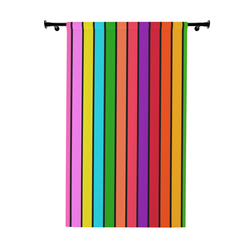 Striped Rainbowish Pattern Blackout Window Curtain
