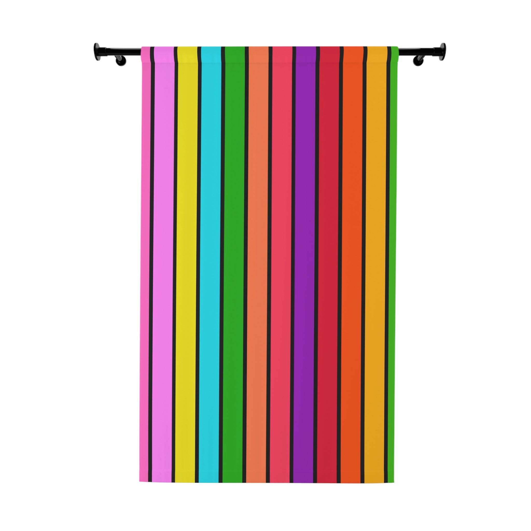 Striped Rainbowish Pattern Blackout Window Curtain