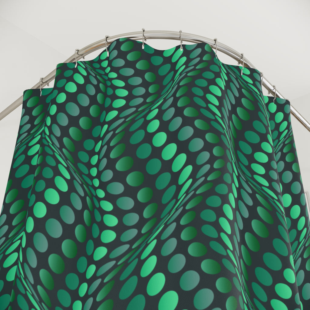 Iguana Wave Pattern Shower Curtain